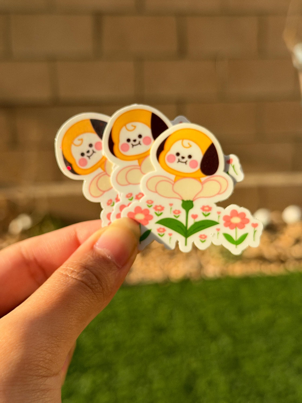 Kpop Spring-themed Sticker Pack | BT21 Inspired Characters | 7pcs Die Cut Vinyl Waterproof Stickers