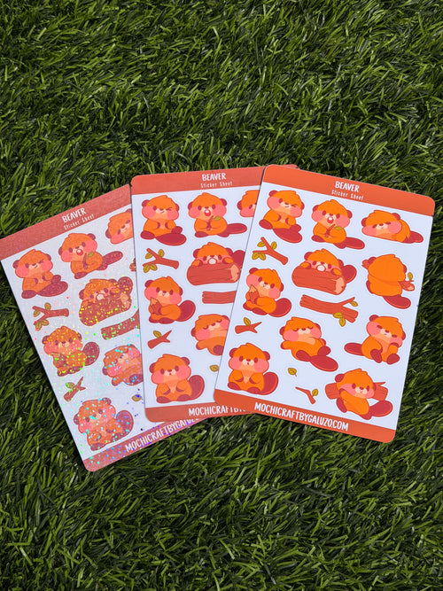 Beaver | Scrapbooking | Sticker Sheet | Kiss Cut