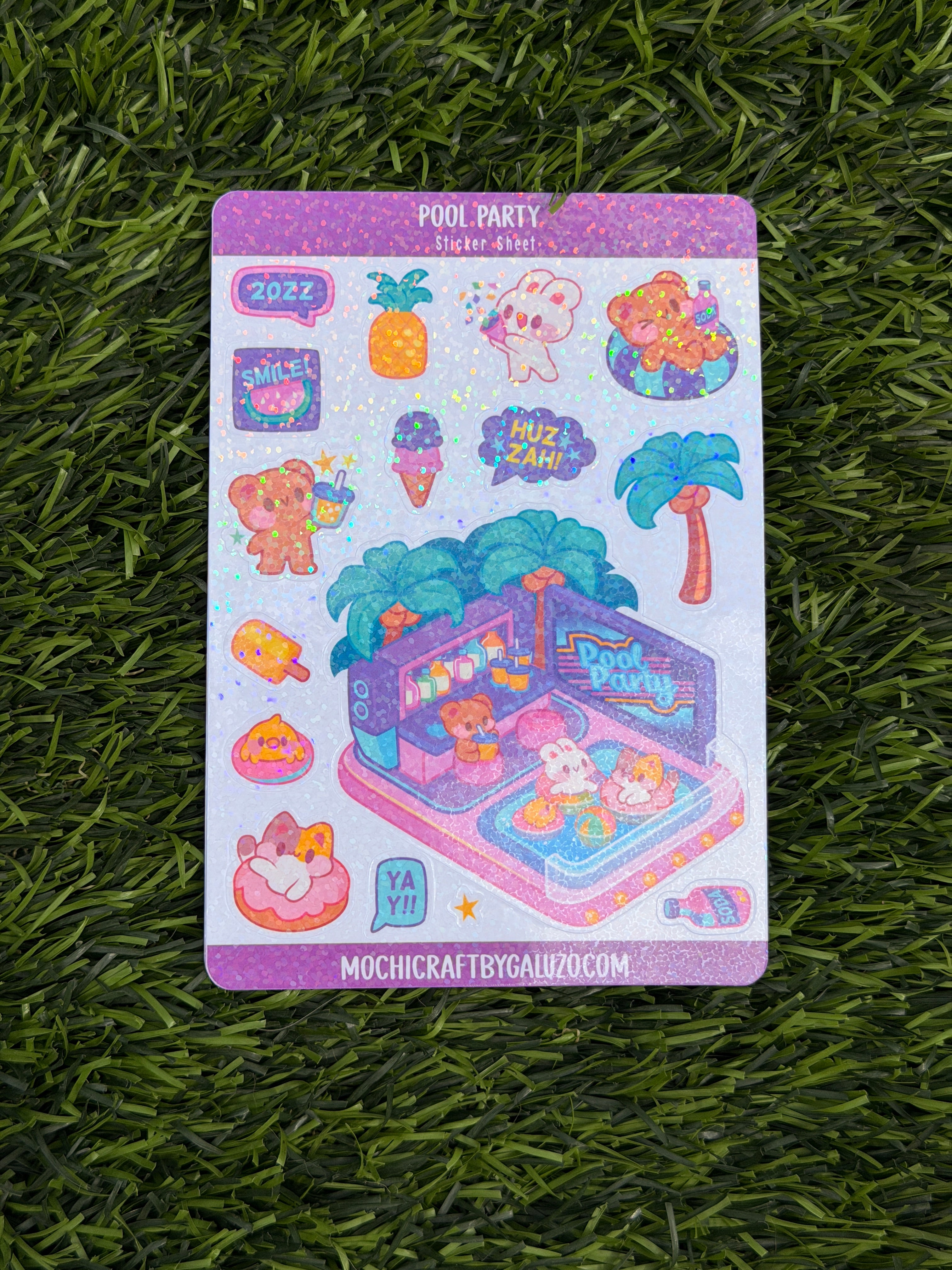 Pool Party | Scrapbooking | Sticker Sheet | Kiss Cut