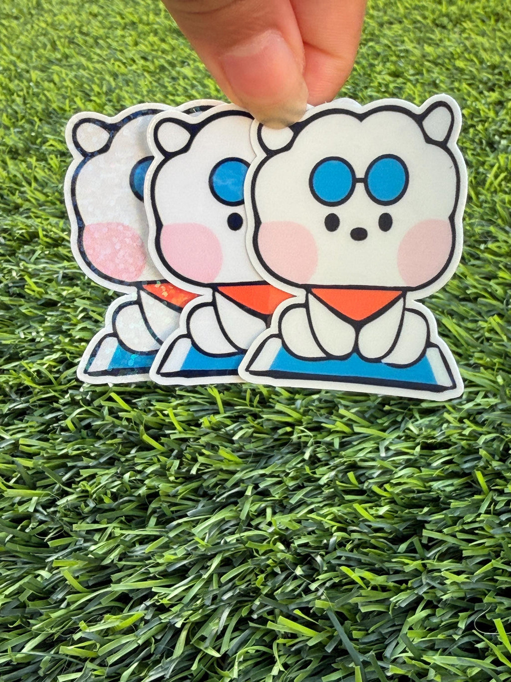 Kpop Summer Beach-themed Sticker Pack | BT21 Inspired Characters | 7pcs Die Cut Vinyl Waterproof Stickers