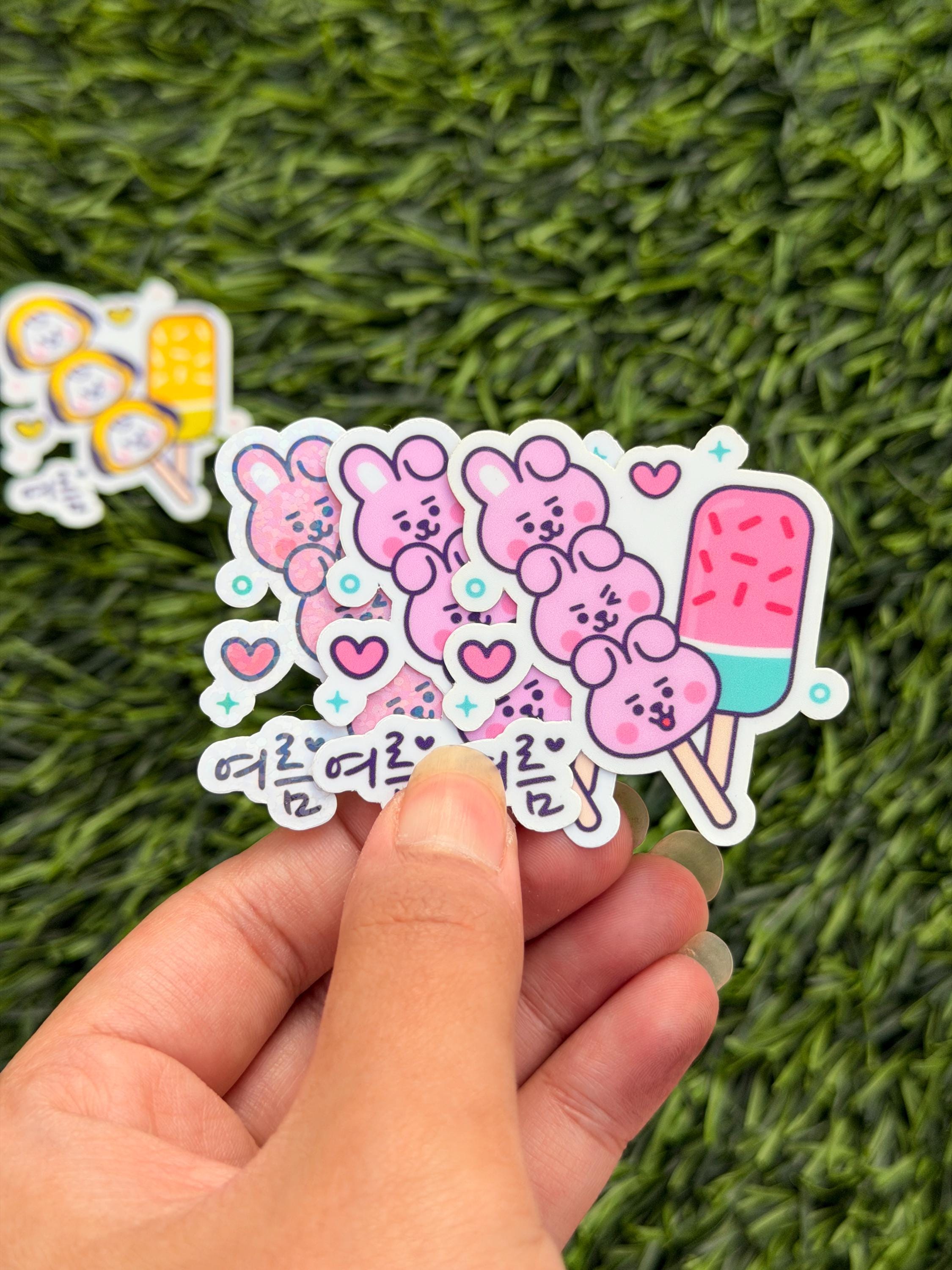 Kpop Dessert-themed Sticker Pack | BT21 Inspired Characters | 7pcs Die Cut Vinyl Waterproof Stickers