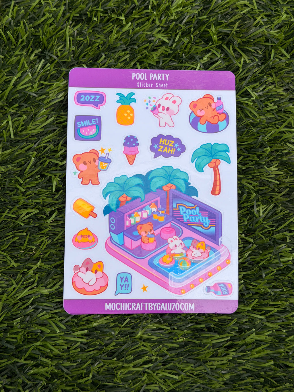 Pool Party | Scrapbooking | Sticker Sheet | Kiss Cut