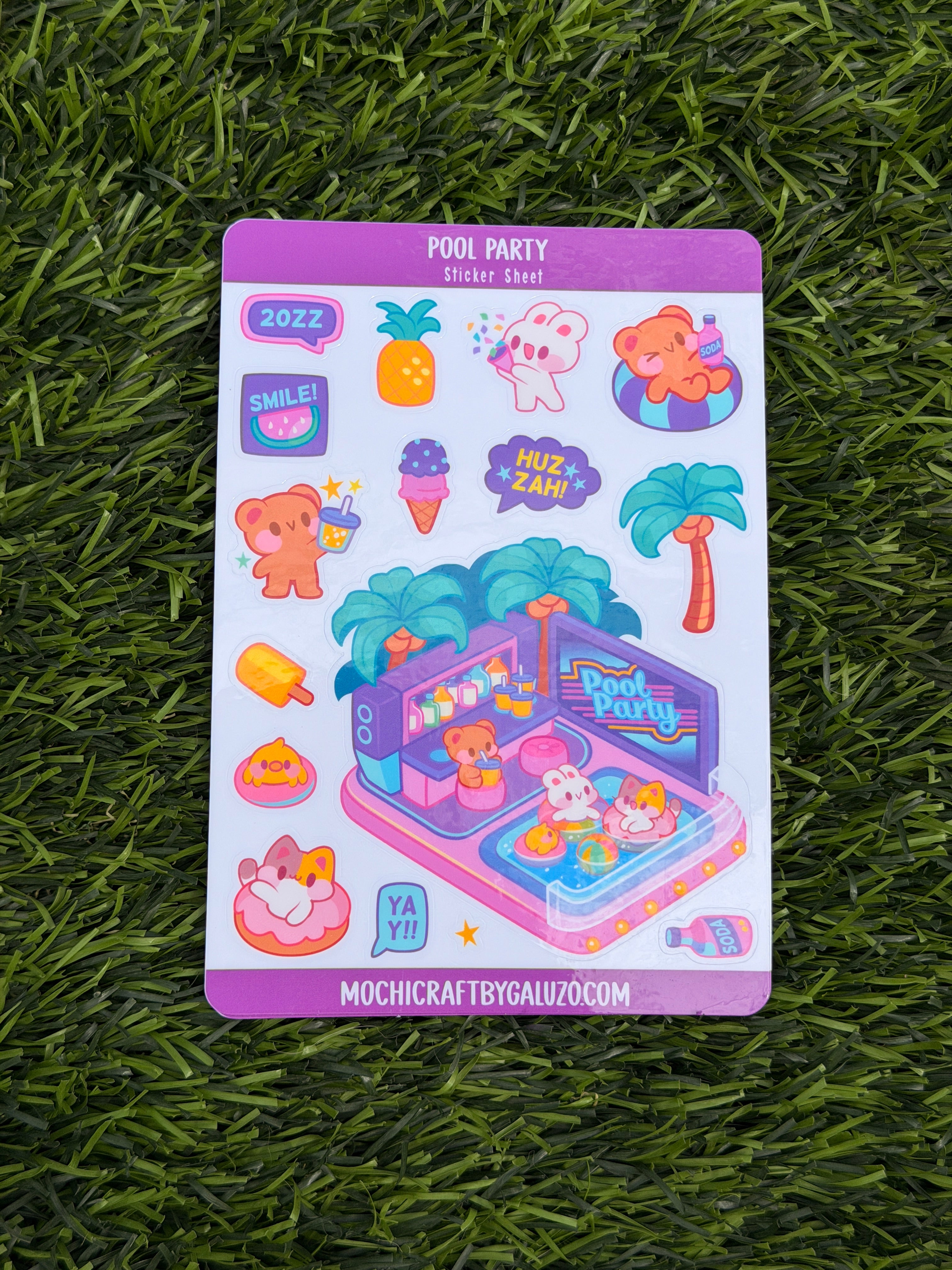 Pool Party | Scrapbooking | Sticker Sheet | Kiss Cut