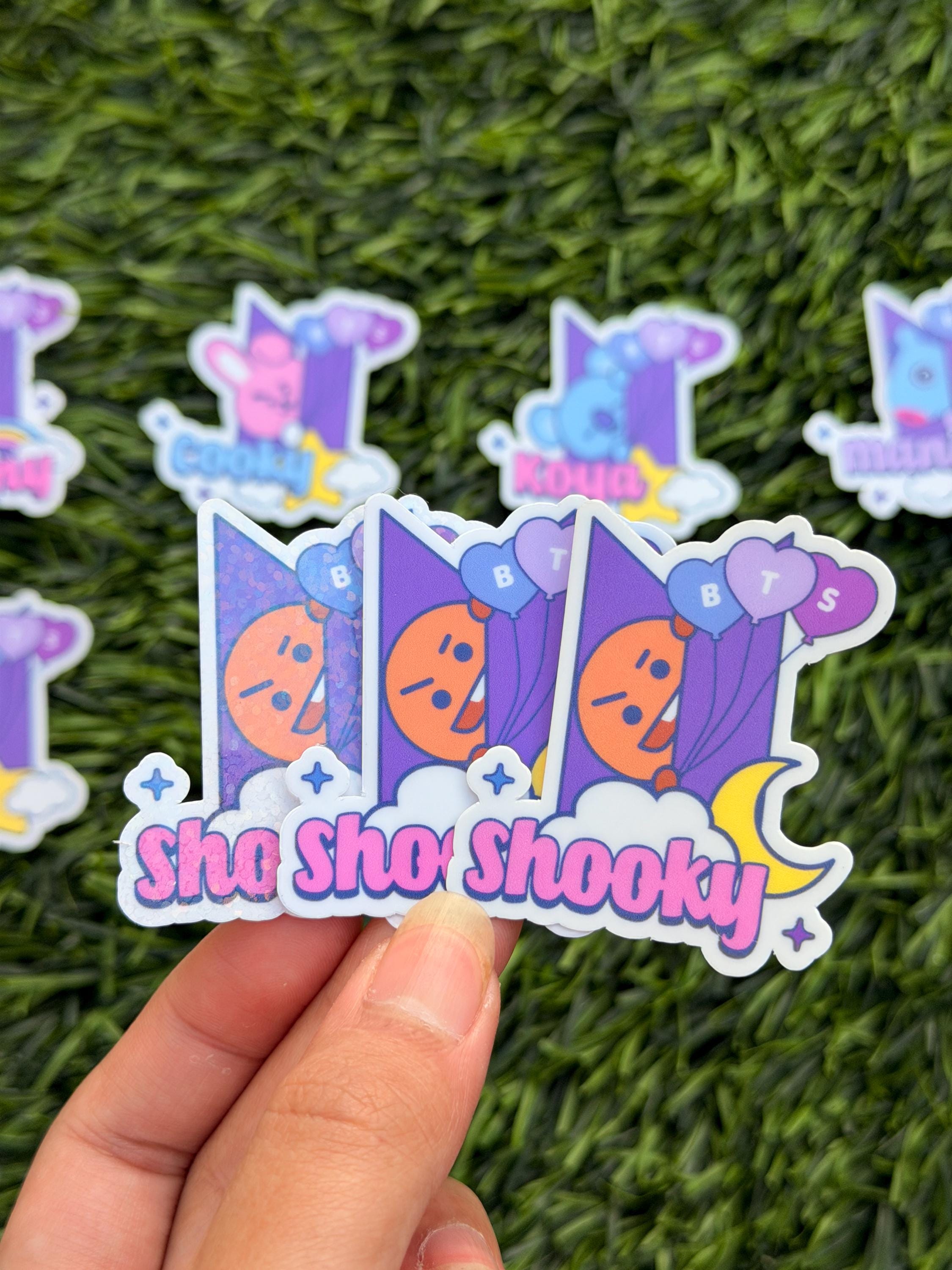 Kpop Sticker Pack | BT21 Inspired Characters | 8pcs Die Cut Vinyl Waterproof Stickers