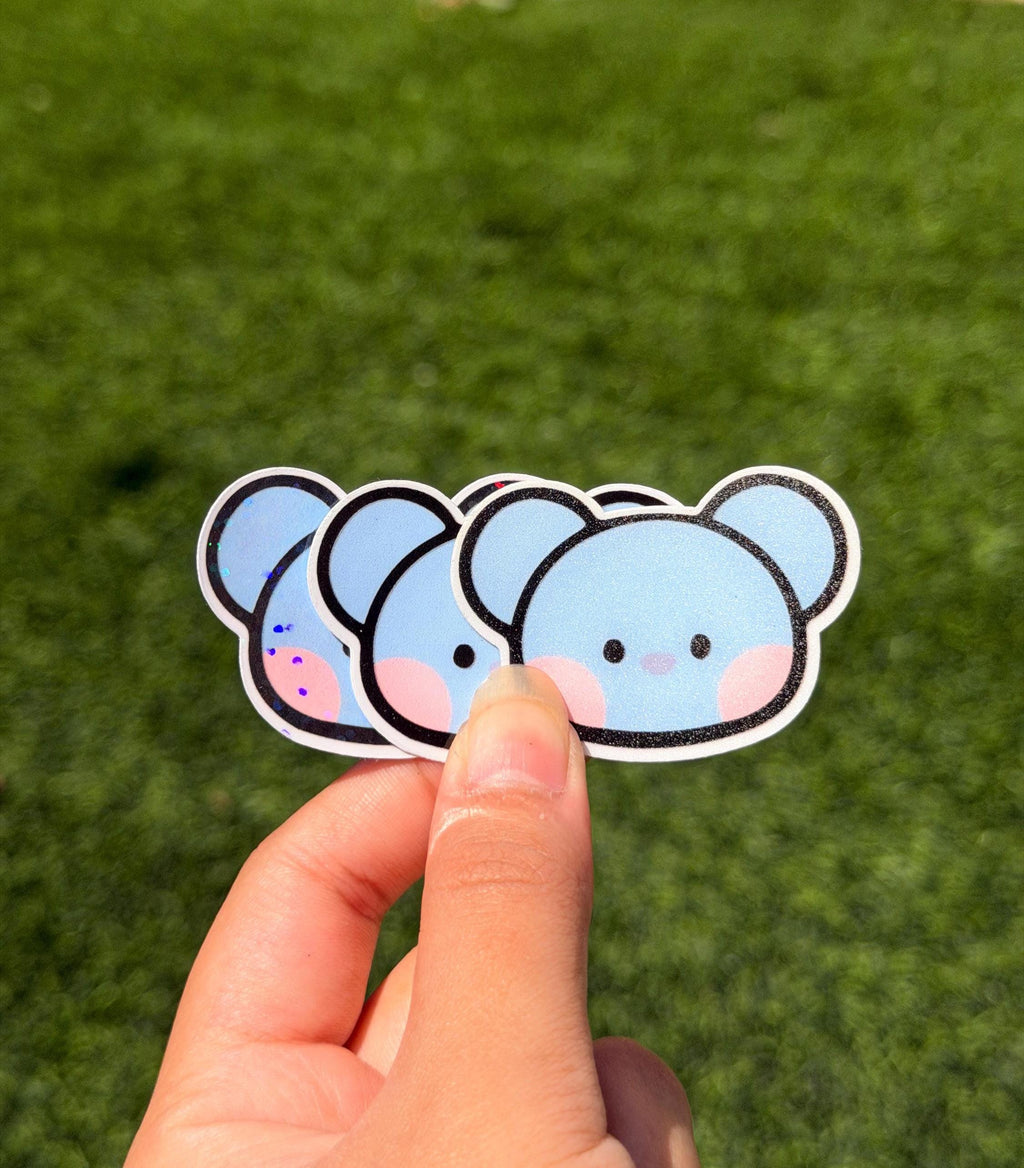 Kpop Minini Head Sticker Pack | BT21 Inspired Characters | 7pcs Die Cut Vinyl Waterproof Stickers