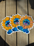 Sonnenblumenstich || Konturgeschnittener Aufkleber