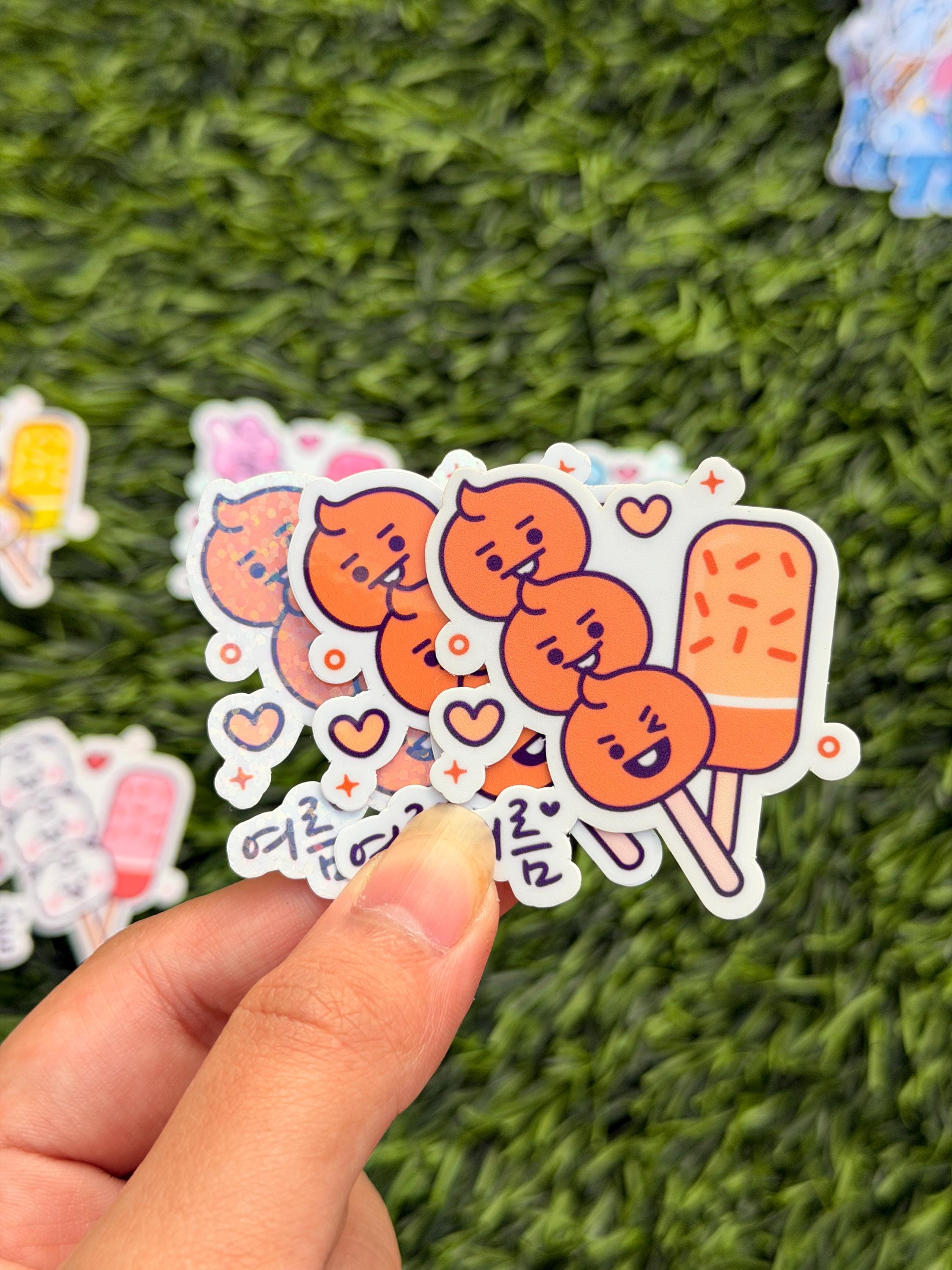 Kpop Dessert-themed Sticker Pack | BT21 Inspired Characters | 7pcs Die Cut Vinyl Waterproof Stickers