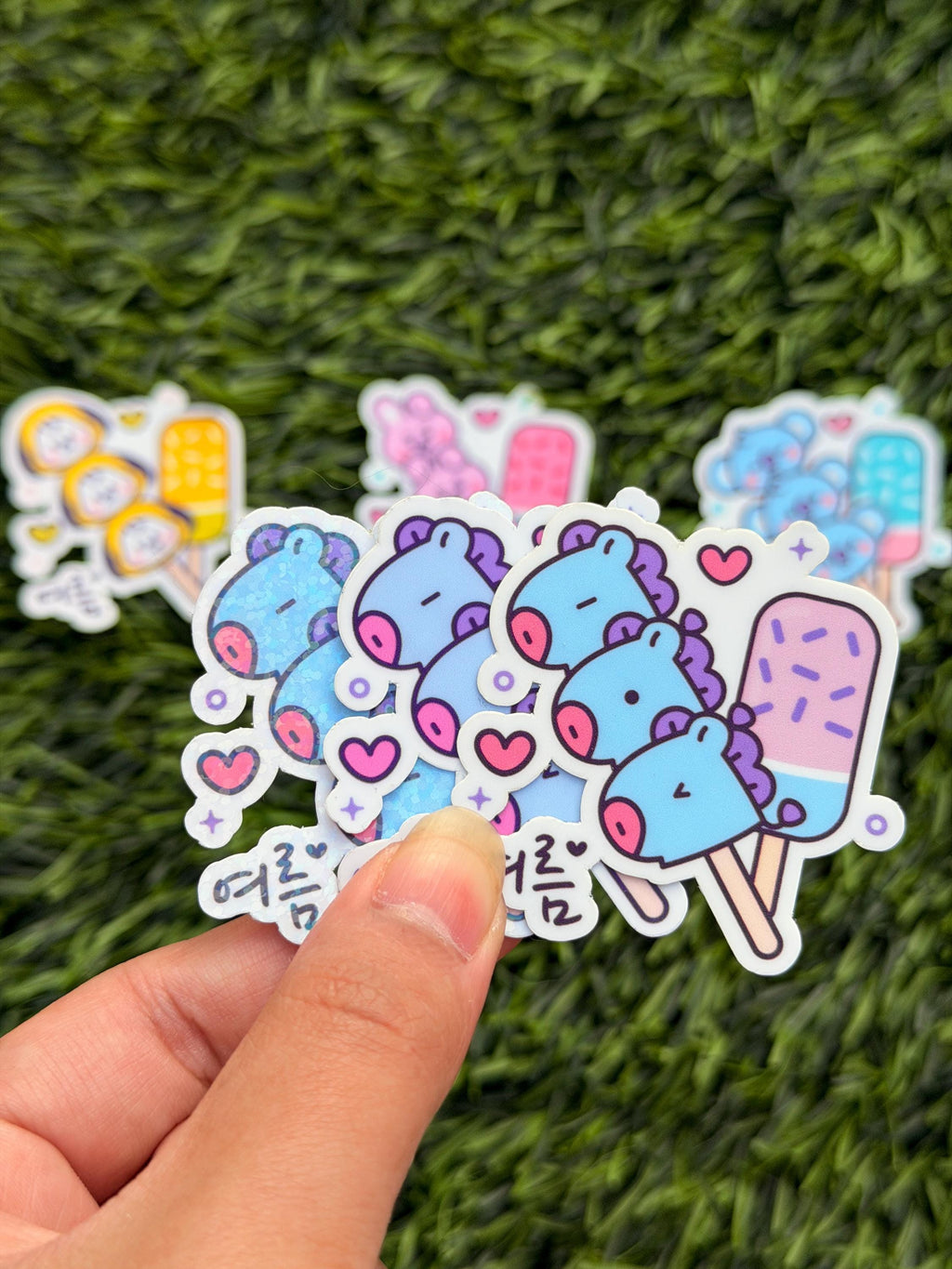 Kpop Dessert-themed Sticker Pack | BT21 Inspired Characters | 7pcs Die Cut Vinyl Waterproof Stickers