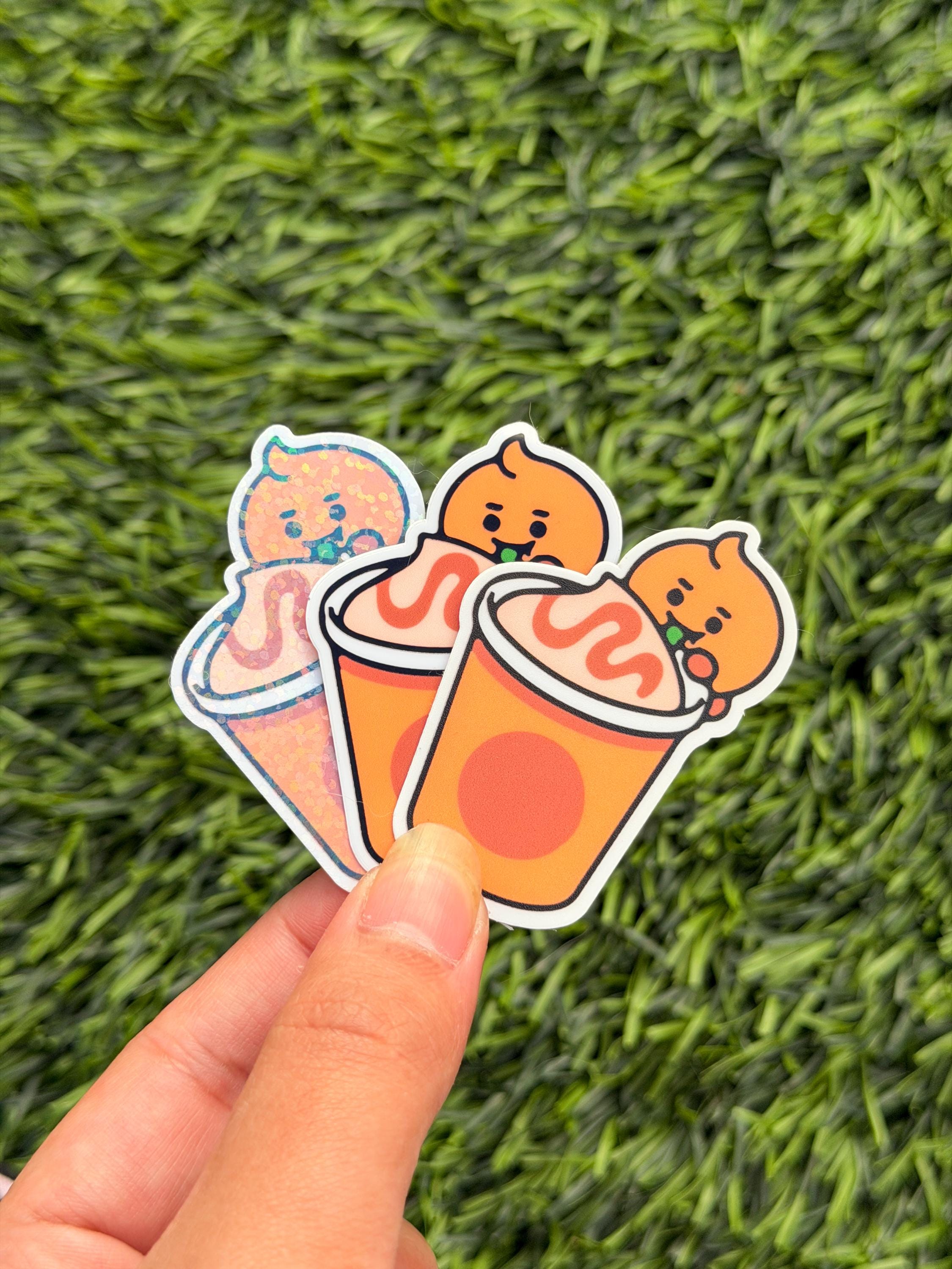 Kpop Snacks-themed Sticker Pack | BT21 Inspired Characters | 7pcs Die Cut Vinyl Waterproof Stickers