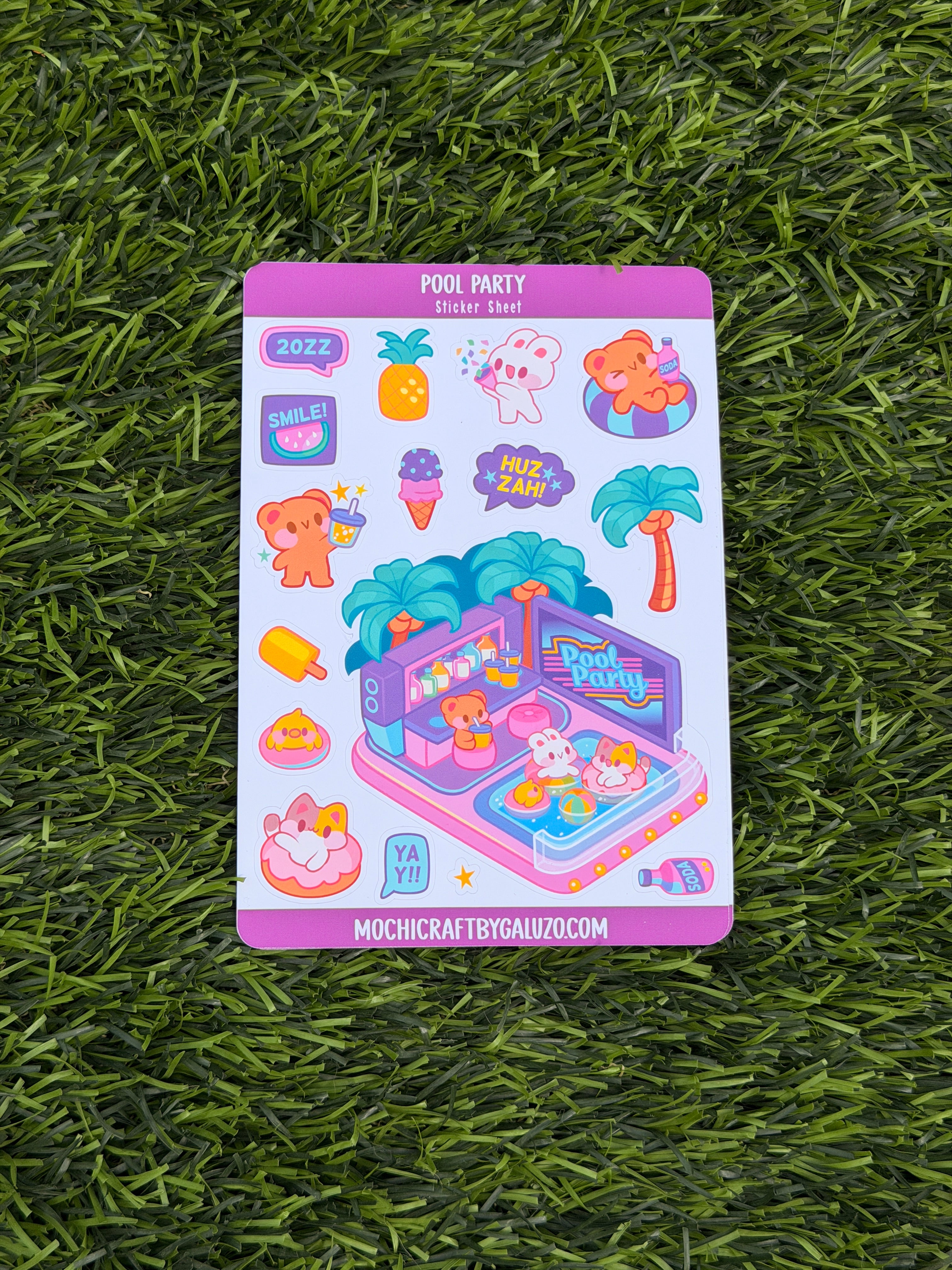 Pool Party | Scrapbooking | Sticker Sheet | Kiss Cut