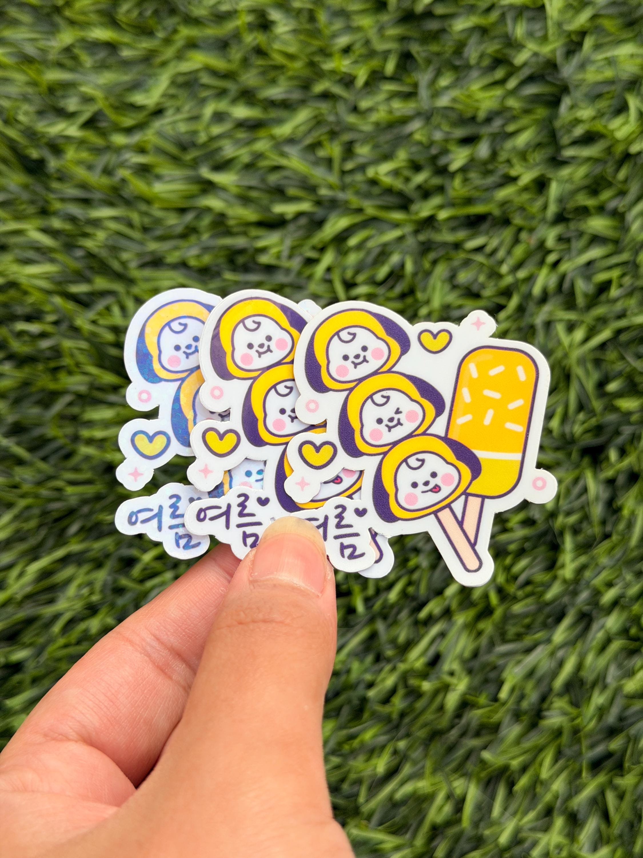 Kpop Dessert-themed Sticker Pack | BT21 Inspired Characters | 7pcs Die Cut Vinyl Waterproof Stickers