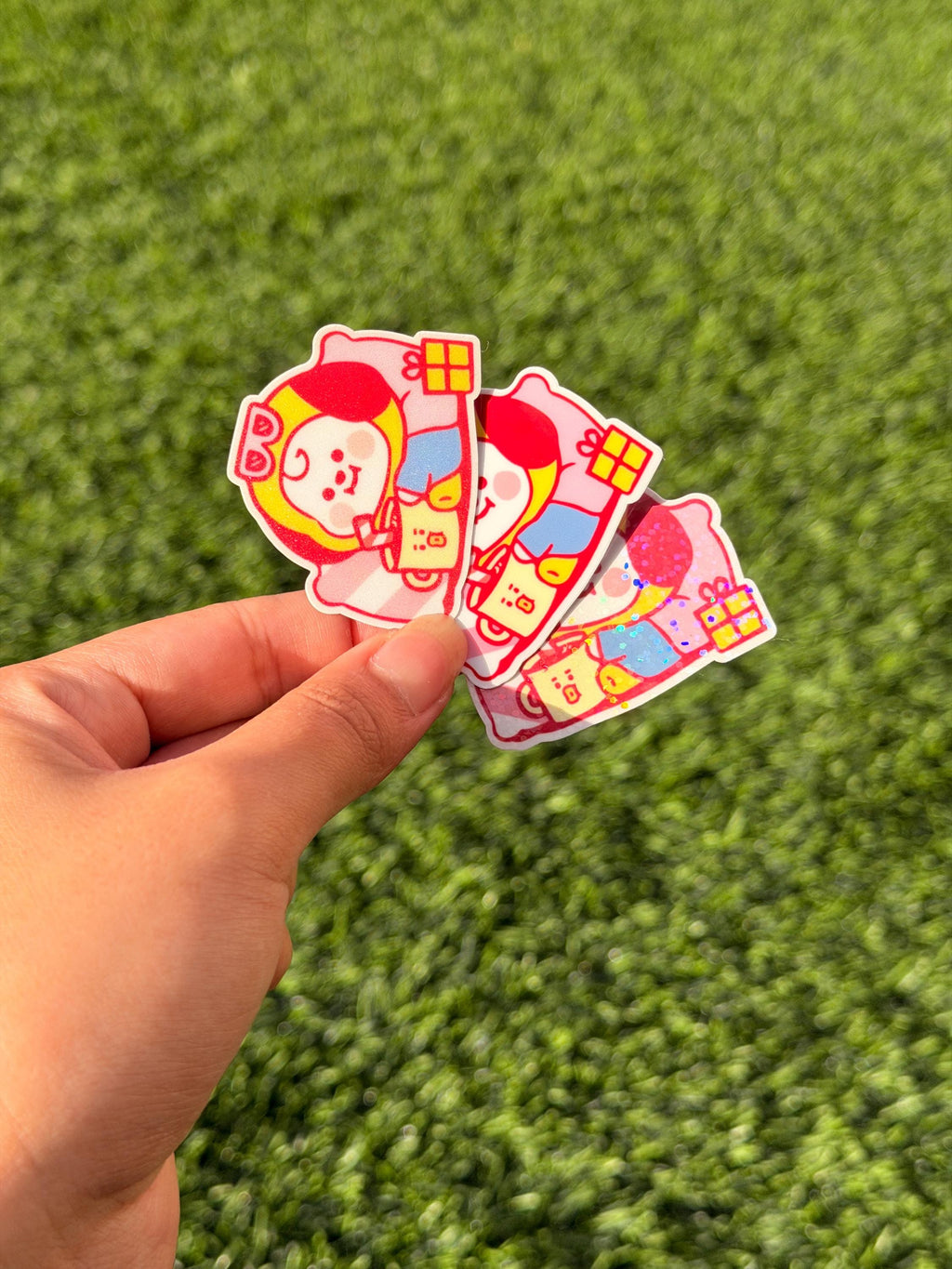 Kpop Schlafanzugparty Sticker Pack | BT21-inspirierte Charaktere | 7 Stück gestanzte Vinyl-Aufkleber, wasserfest