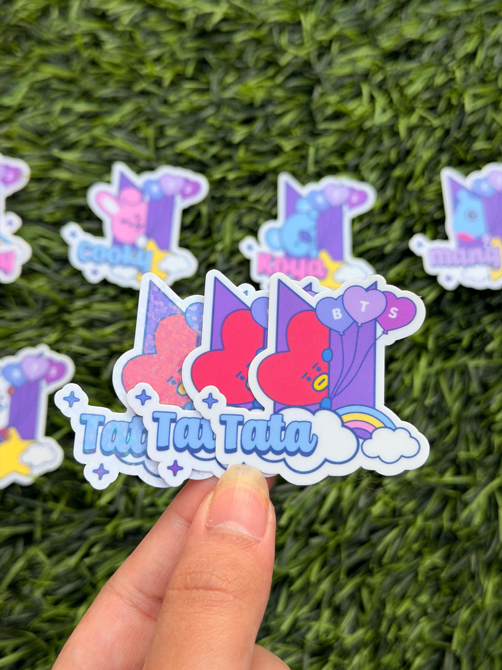 Kpop Sticker Pack | BT21 Inspired Characters | 8pcs Die Cut Vinyl Waterproof Stickers