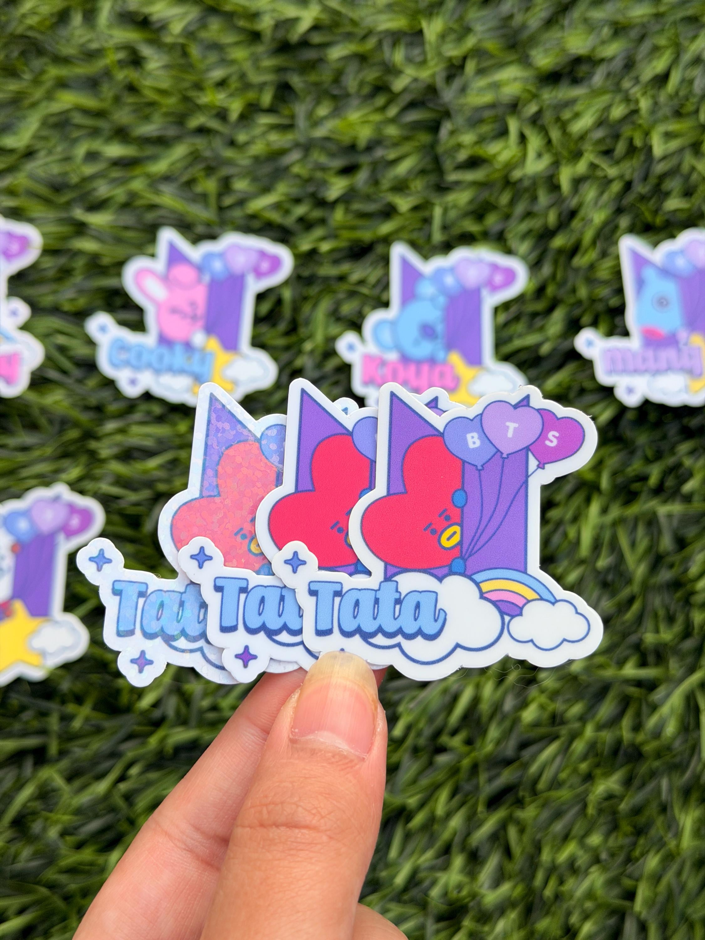 Kpop Sticker Pack | BT21 Inspired Characters | 8pcs Die Cut Vinyl Waterproof Stickers