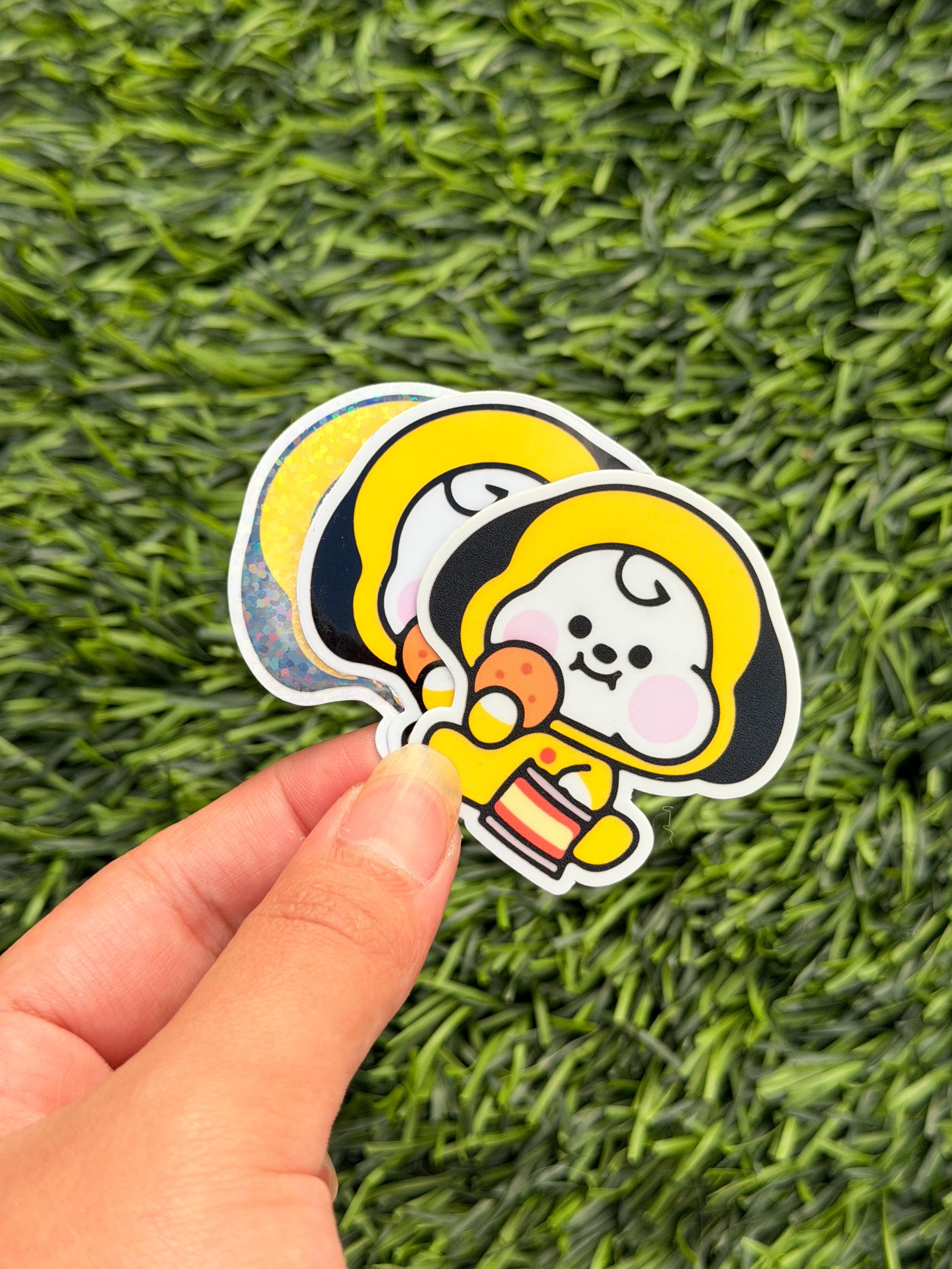 Kpop Snacks-themed Sticker Pack | BT21 Inspired Characters | 7pcs Die Cut Vinyl Waterproof Stickers
