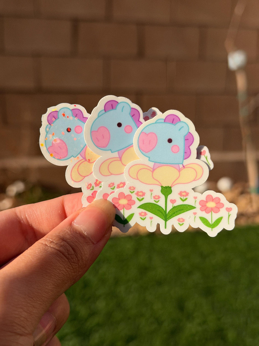 Kpop Spring-themed Sticker Pack | BT21 Inspired Characters | 7pcs Die Cut Vinyl Waterproof Stickers