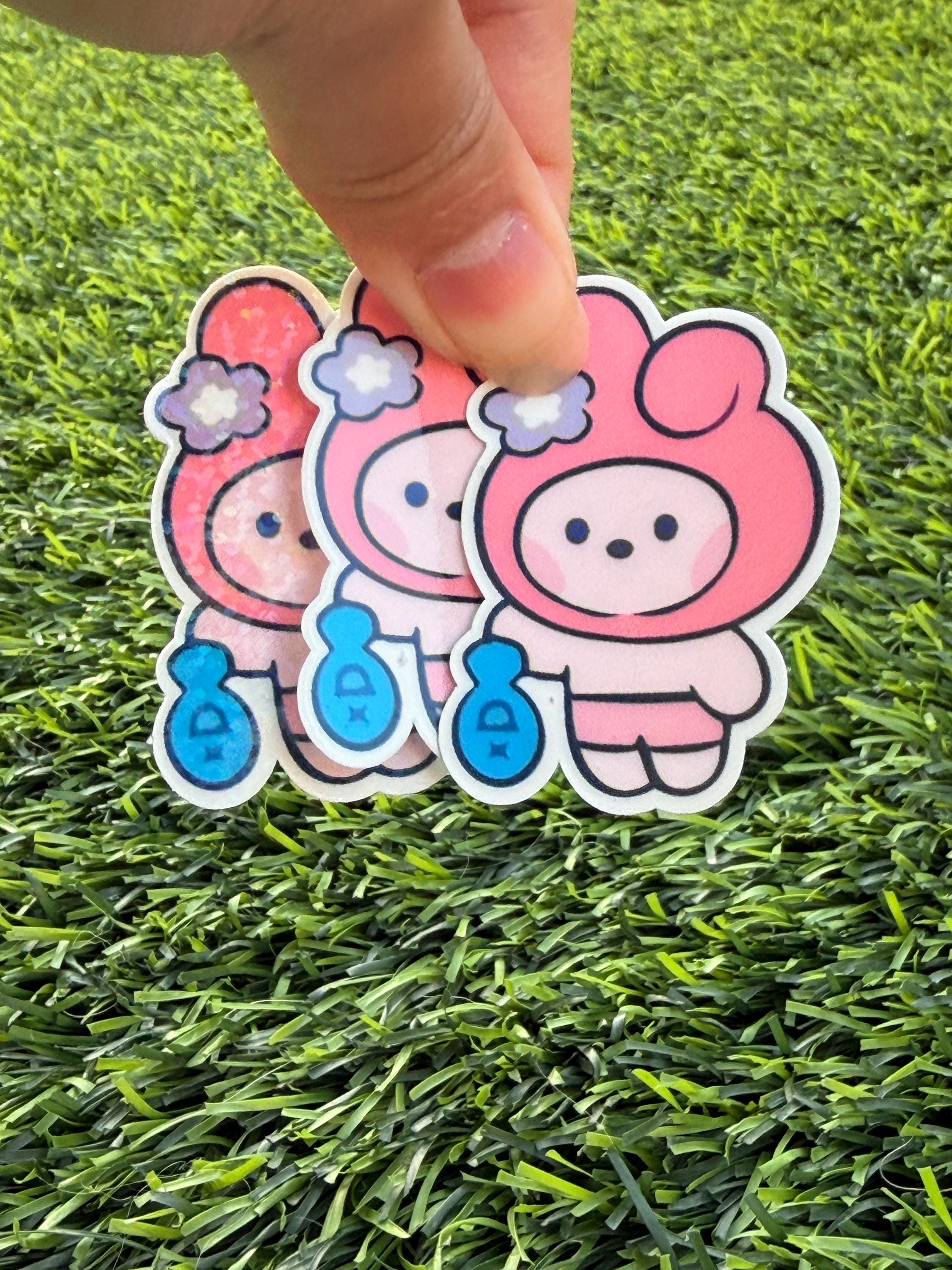 Kpop Summer Beach-themed Sticker Pack | BT21 Inspired Characters | 7pcs Die Cut Vinyl Waterproof Stickers
