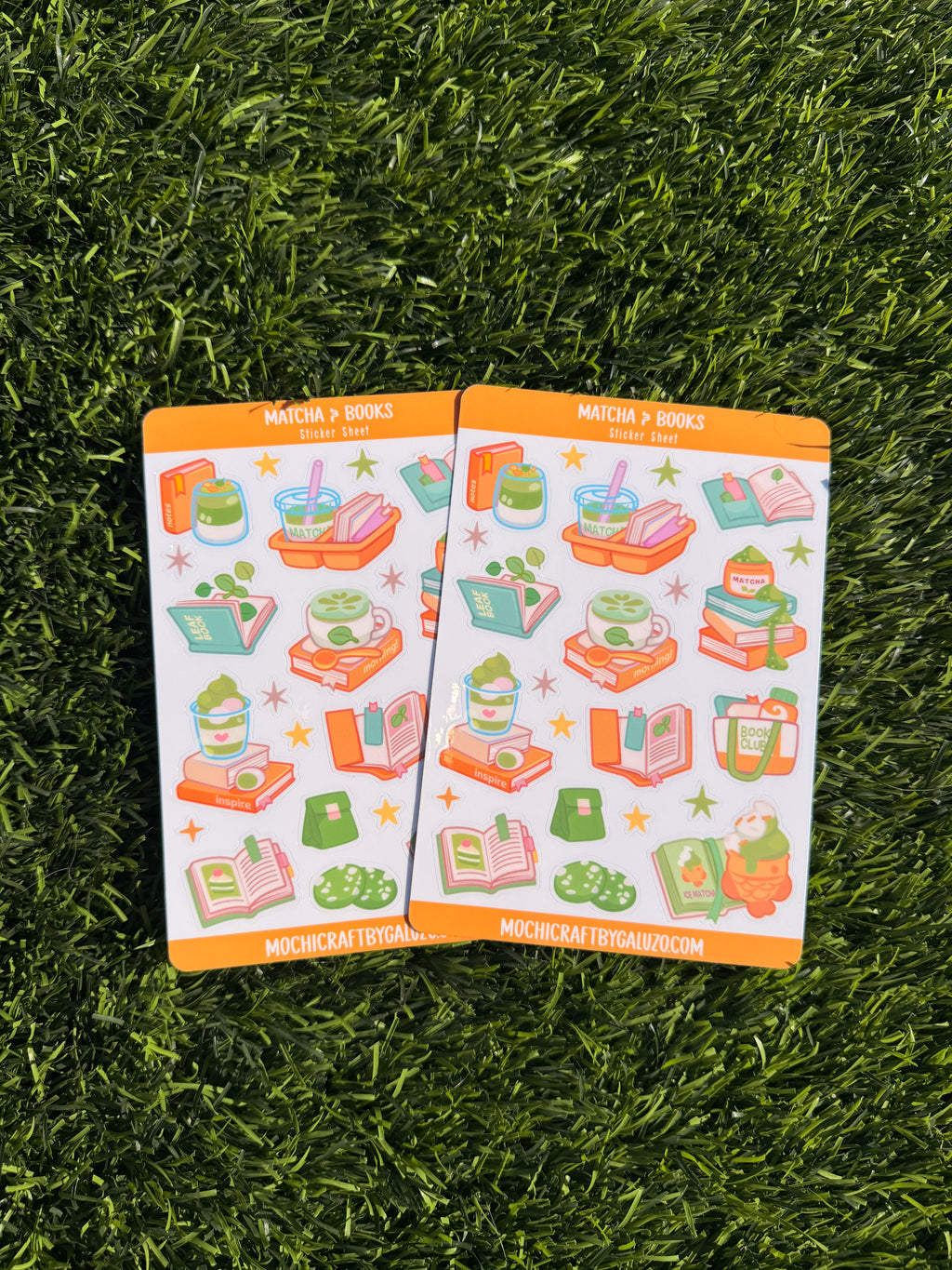 Matcha & Books | Scrapbooking | Sticker Sheet | Kiss Cut
