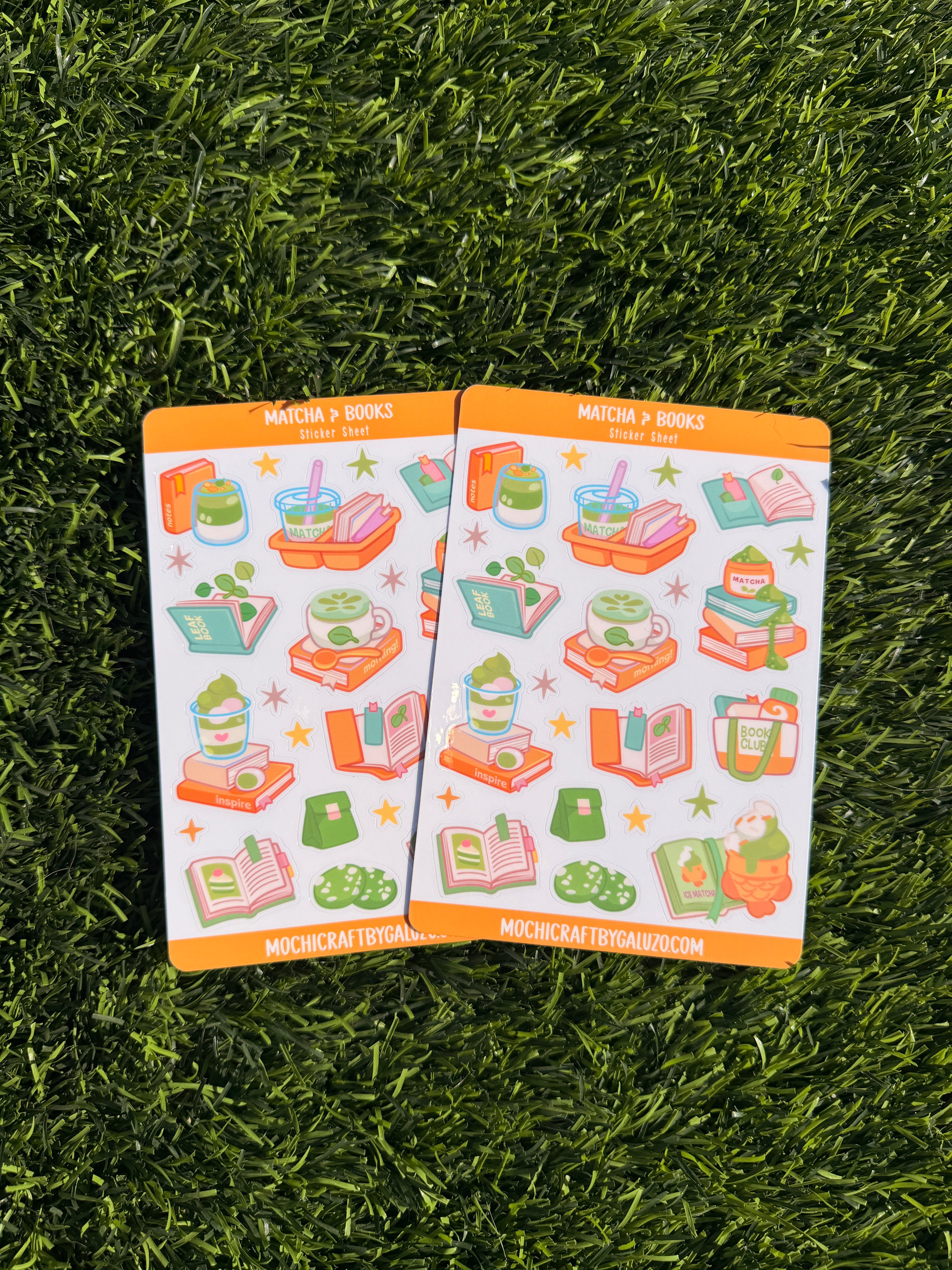 Matcha & Books | Scrapbooking | Sticker Sheet | Kiss Cut