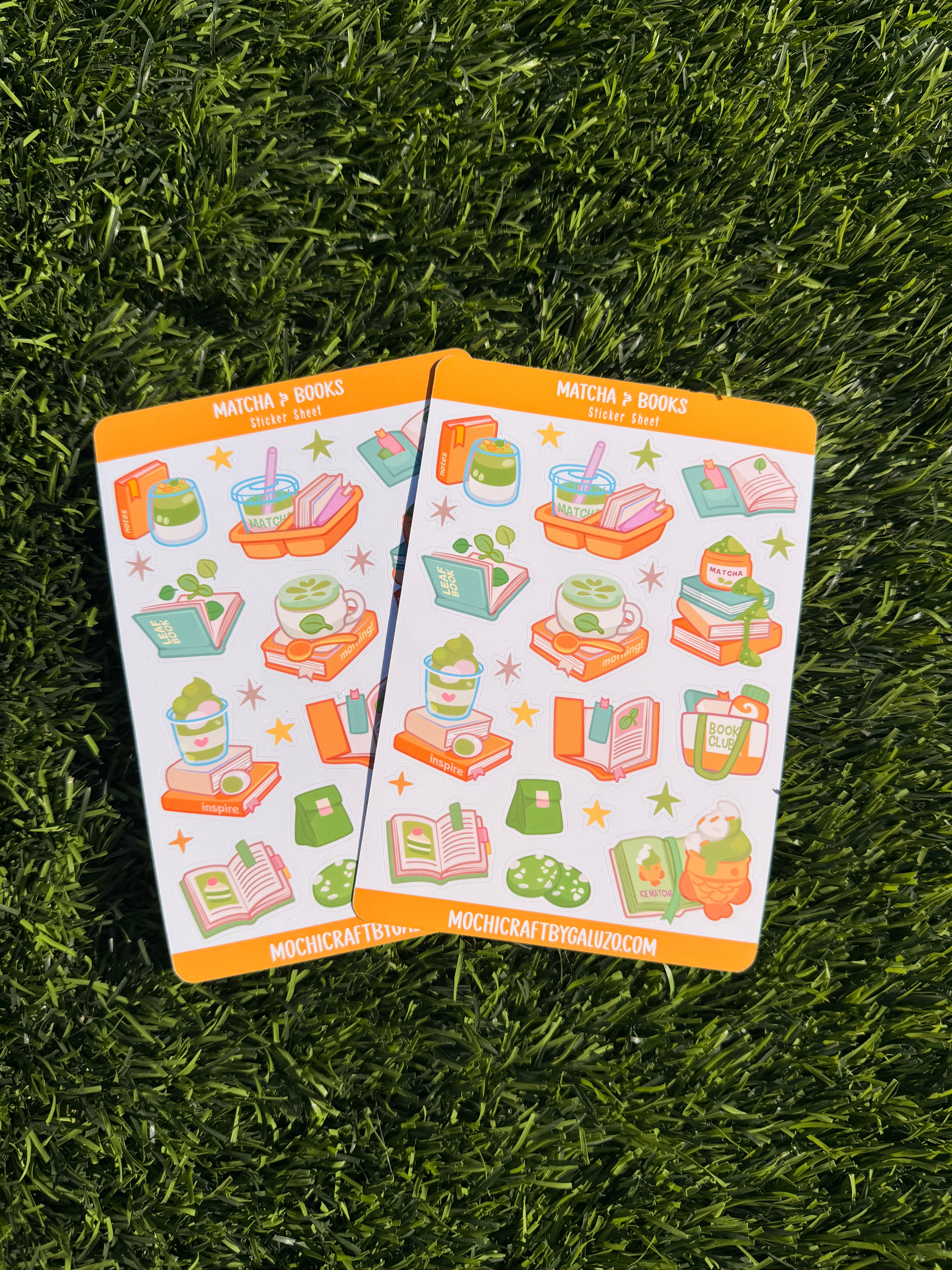 Matcha & Books | Scrapbooking | Sticker Sheet | Kiss Cut