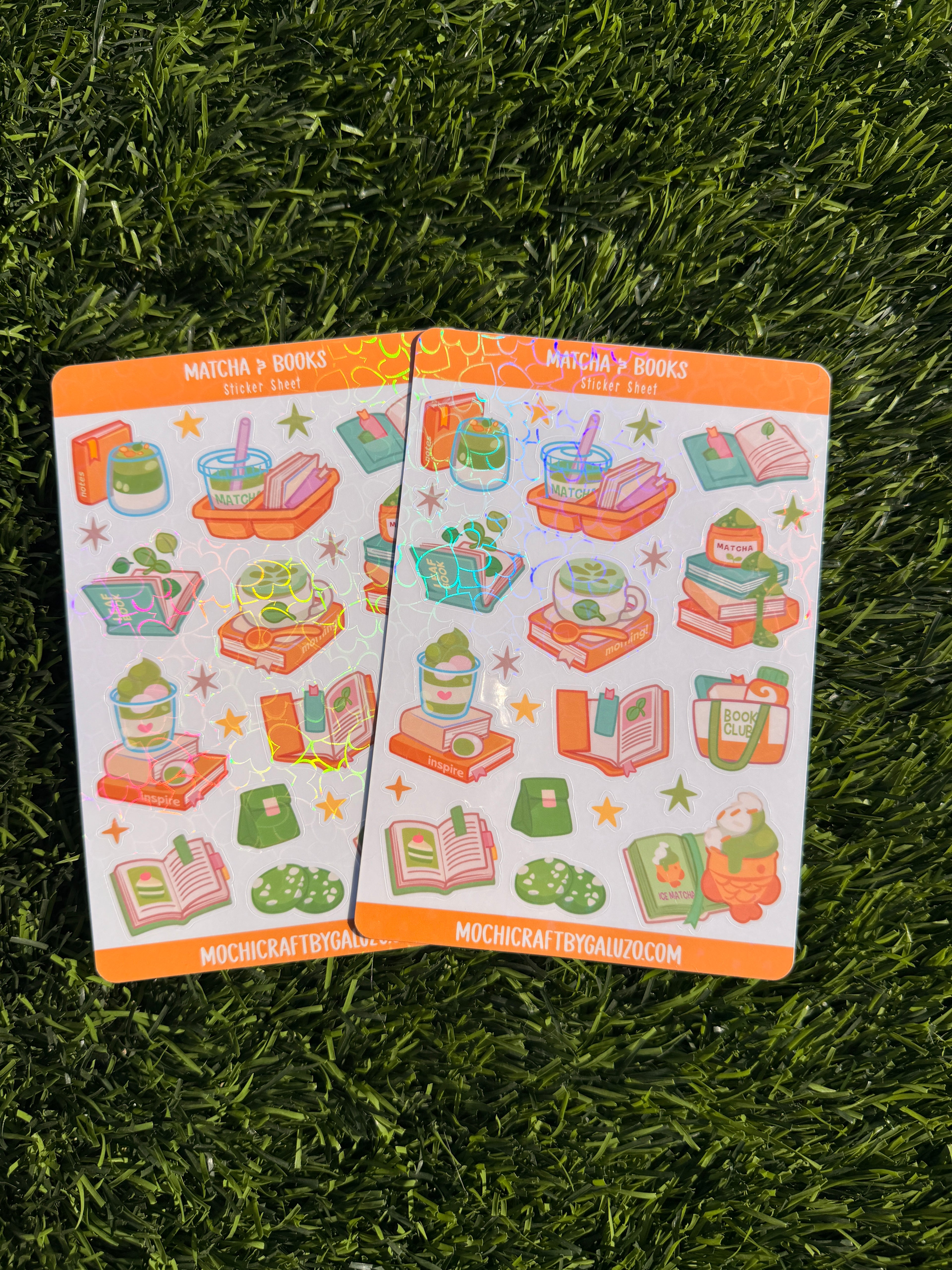 Matcha & Books | Scrapbooking | Sticker Sheet | Kiss Cut