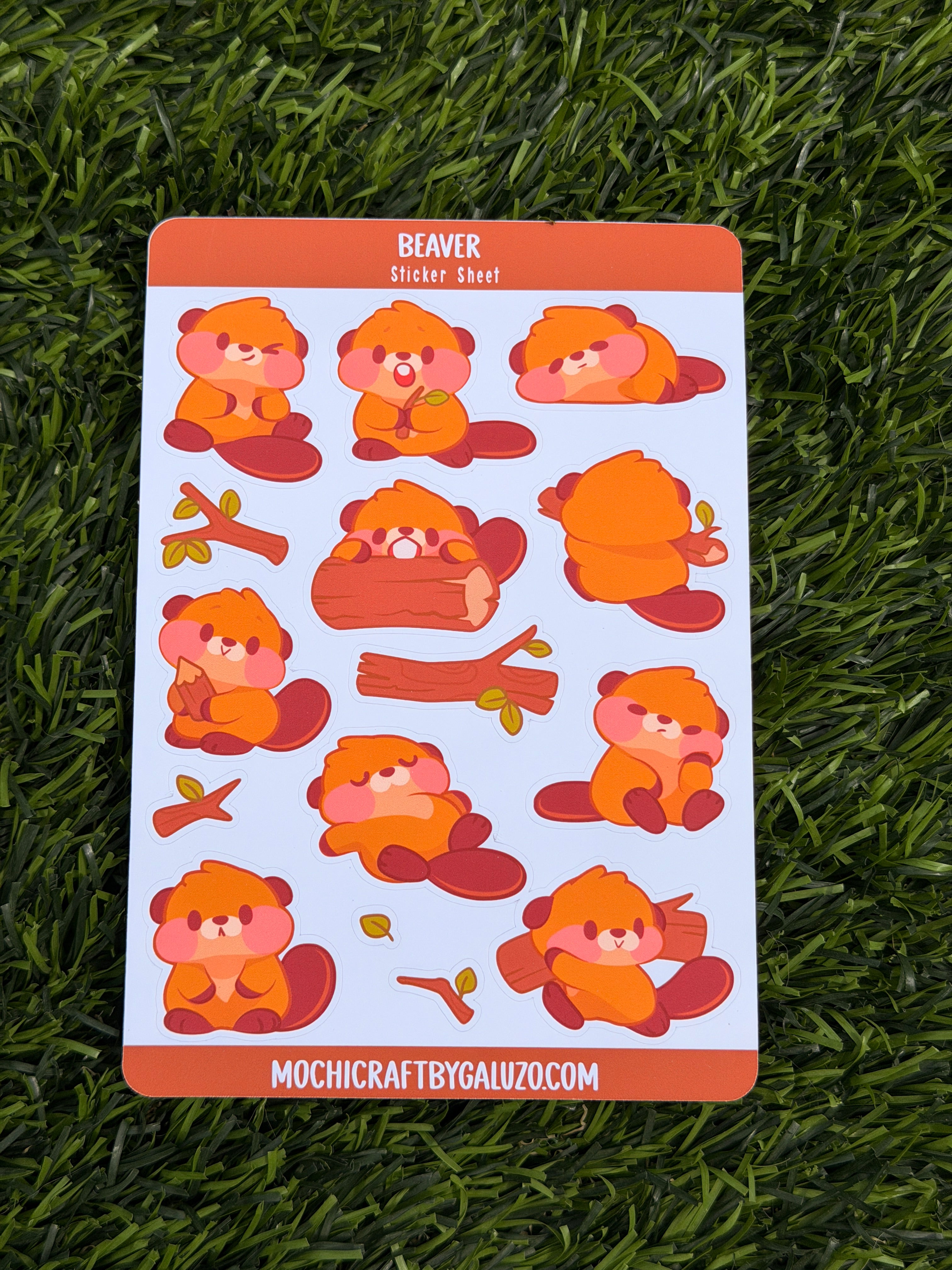 Beaver | Scrapbooking | Sticker Sheet | Kiss Cut