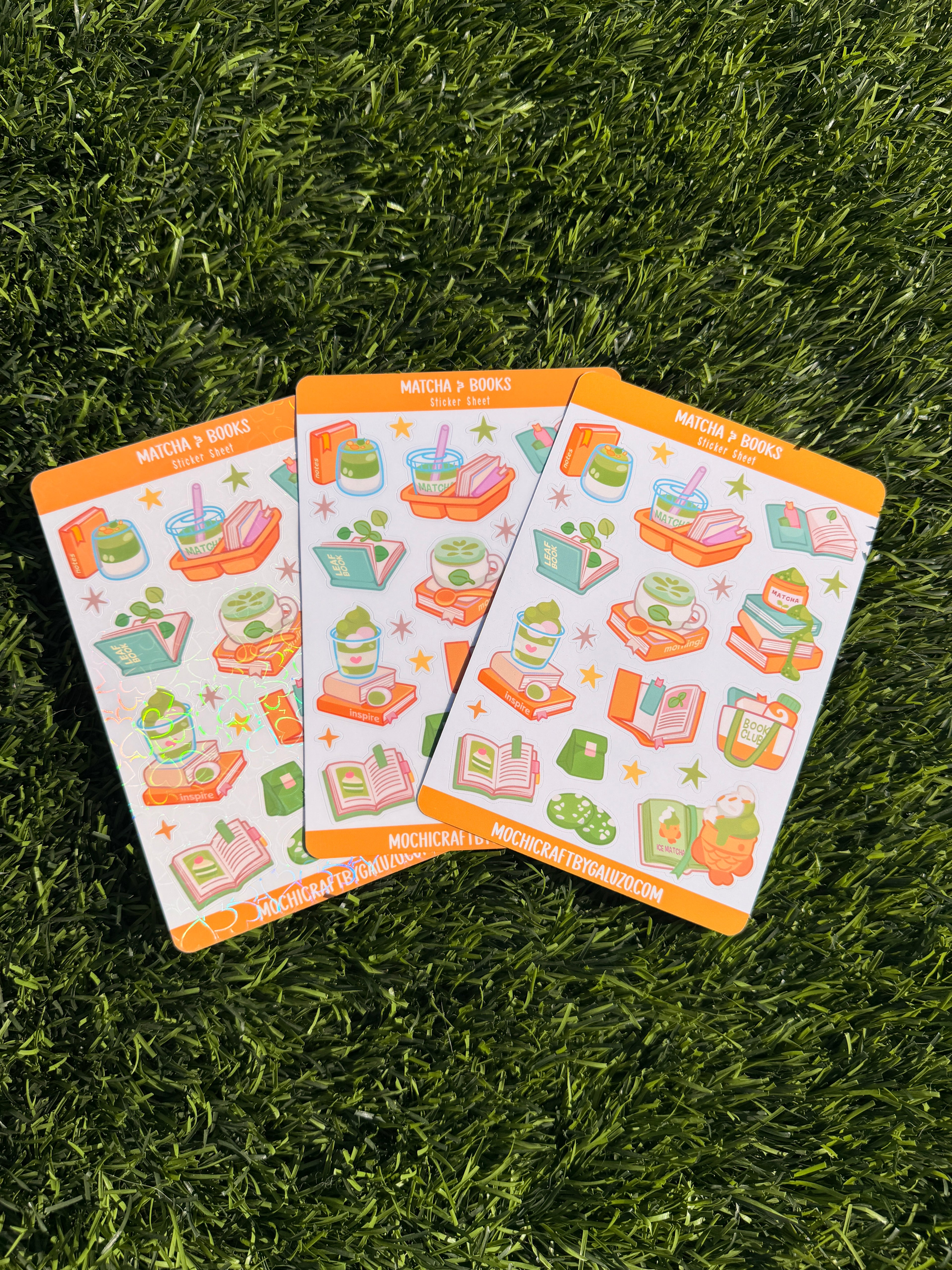 Matcha & Books | Scrapbooking | Sticker Sheet | Kiss Cut