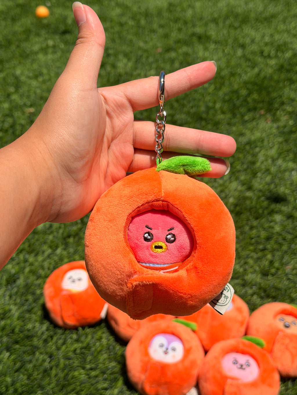 KPOP Plush Keychain | Orange Collection Series 1 | Cute Kawaii Character Keyring, Soft Mini Plush Charm, BTS Inspired Gift