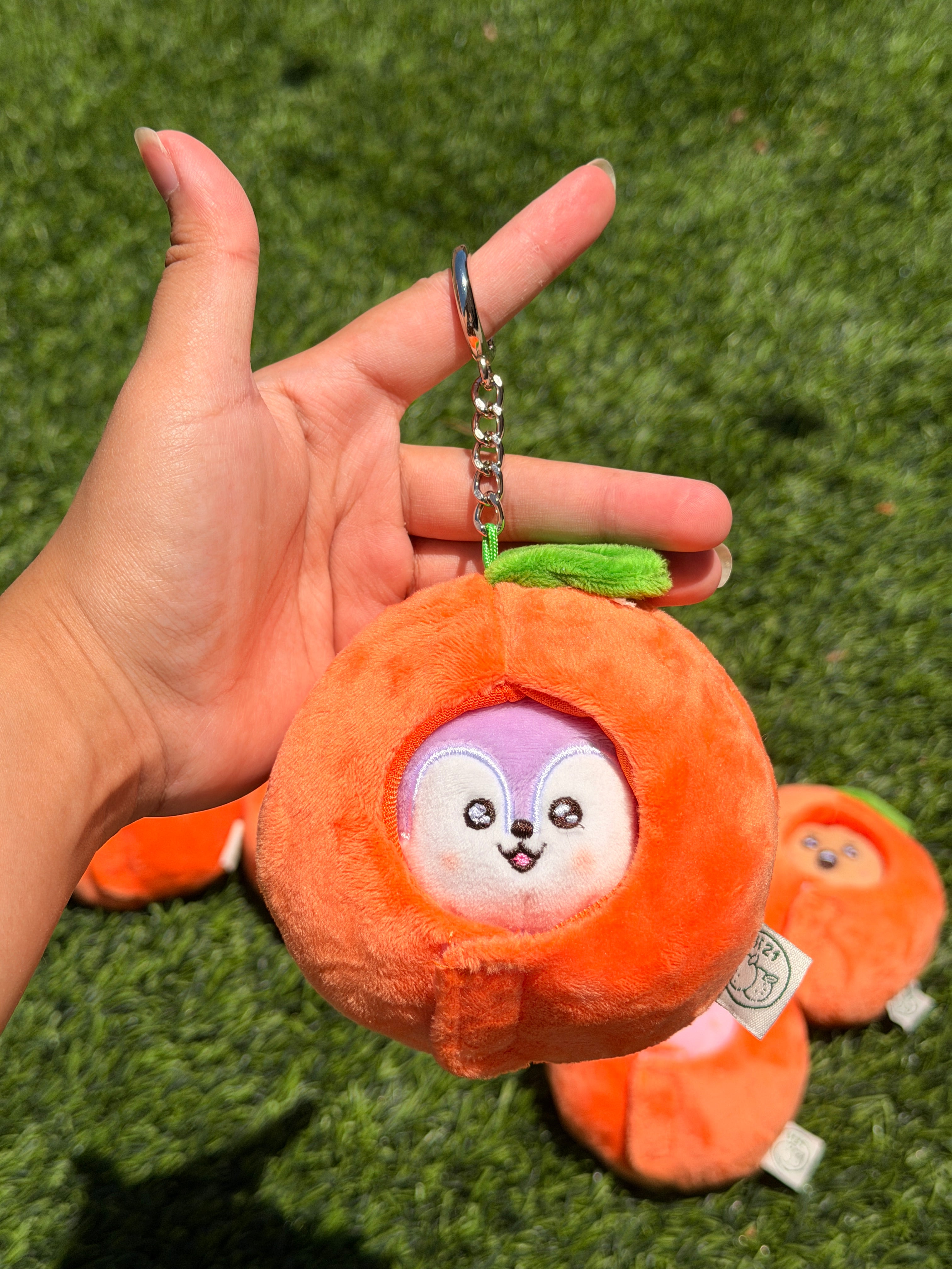 KPOP Plush Keychain | Orange Collection Series 1 | Cute Kawaii Character Keyring, Soft Mini Plush Charm, BTS Inspired Gift