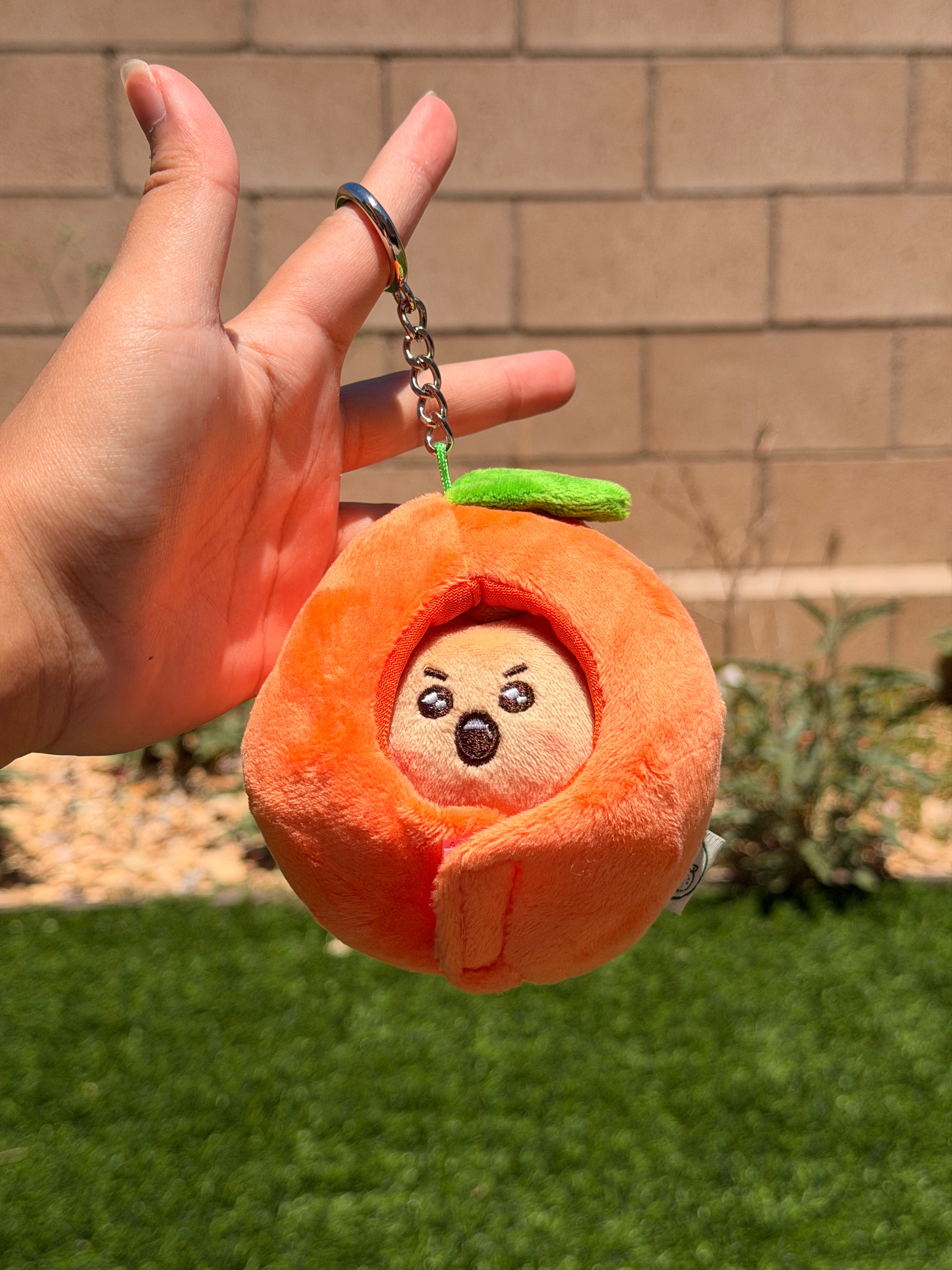 KPOP Plush Keychain | Orange Collection Series 1 | Cute Kawaii Character Keyring, Soft Mini Plush Charm, BTS Inspired Gift