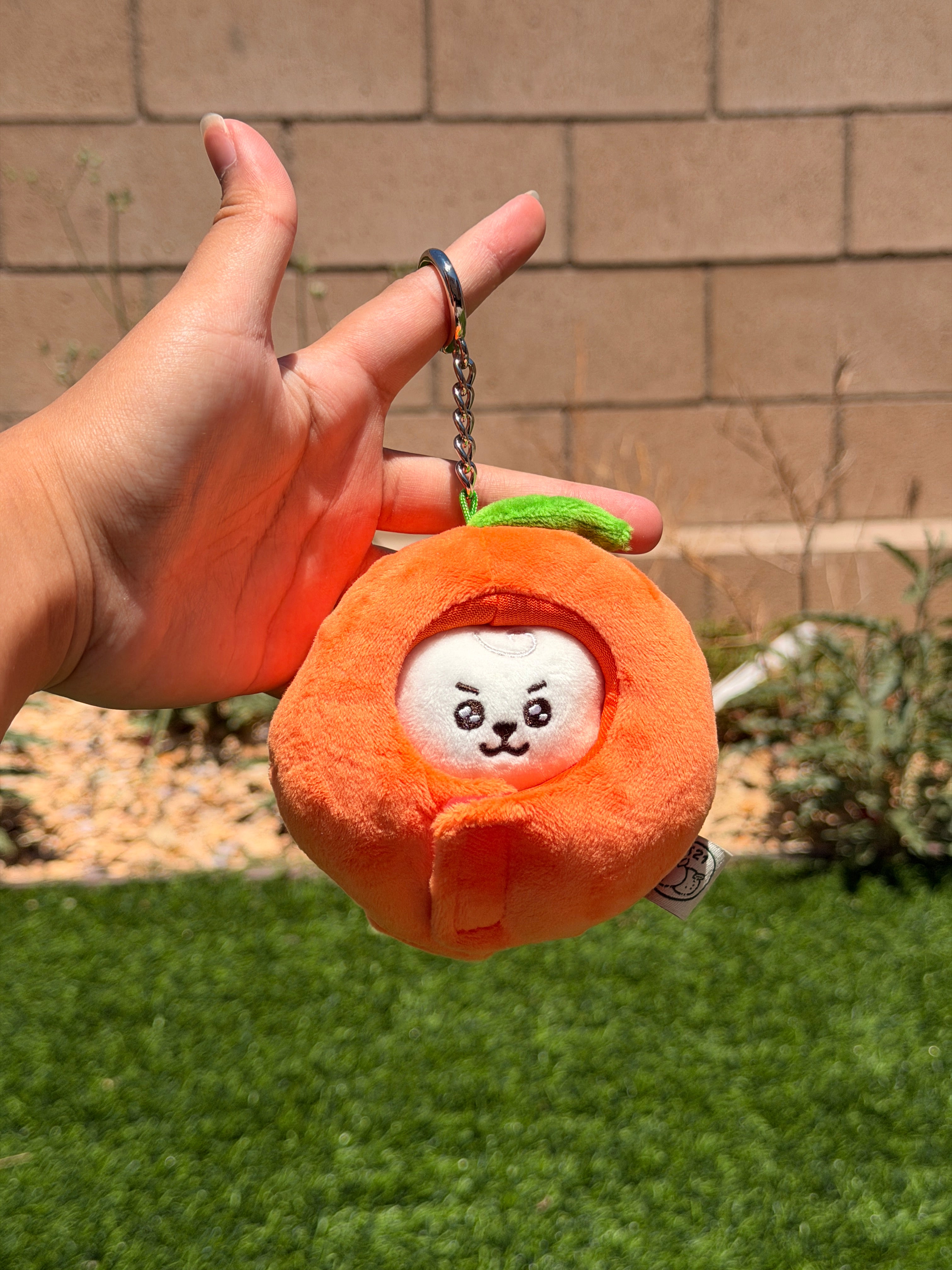 KPOP Plush Keychain | Orange Collection Series 1 | Cute Kawaii Character Keyring, Soft Mini Plush Charm, BTS Inspired Gift