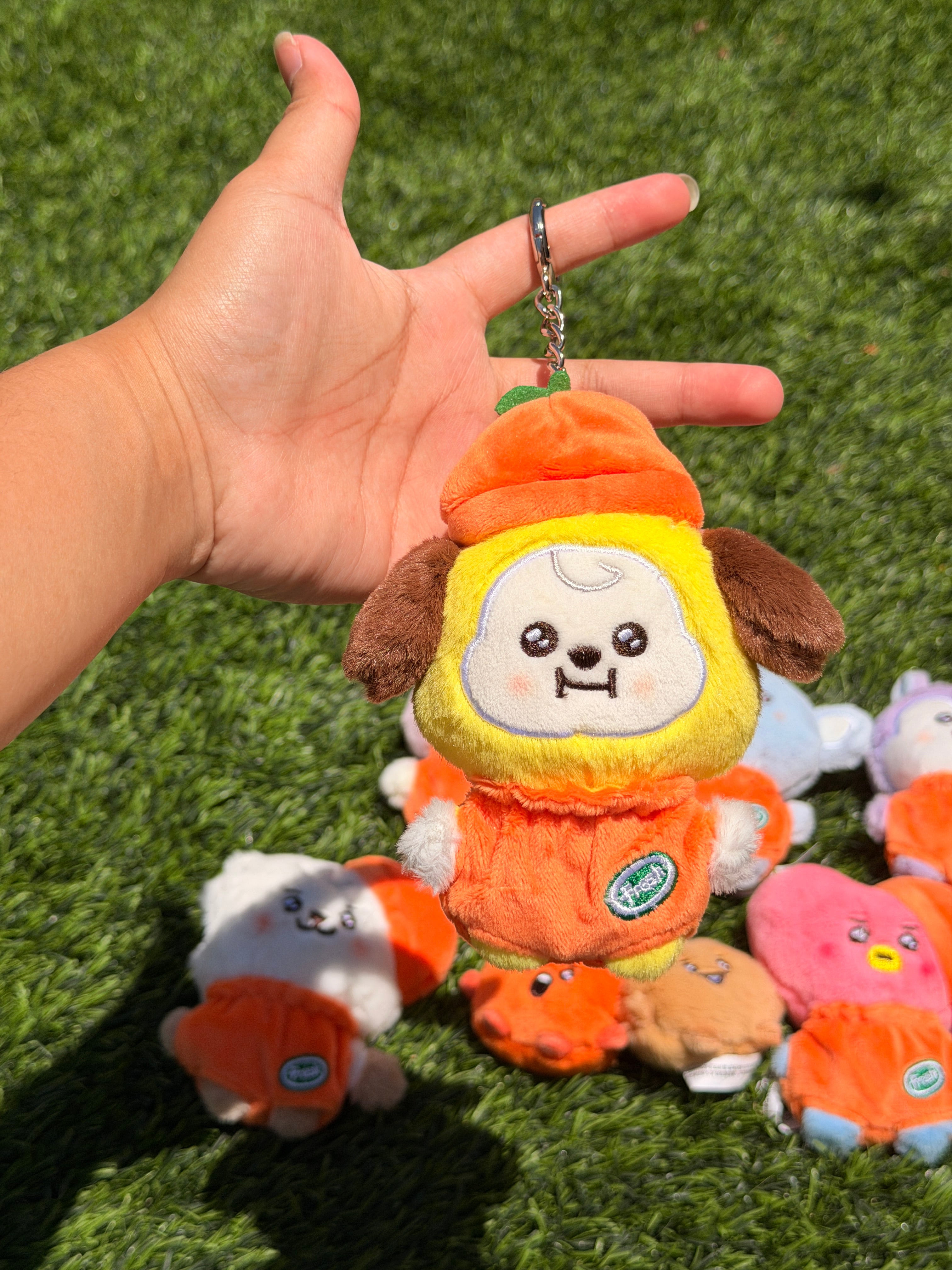 KPOP Plush Keychain | Orange Collection Series 2 | Cute Kawaii Character Keyring, Soft Mini Plush Charm, BTS Inspired Gift