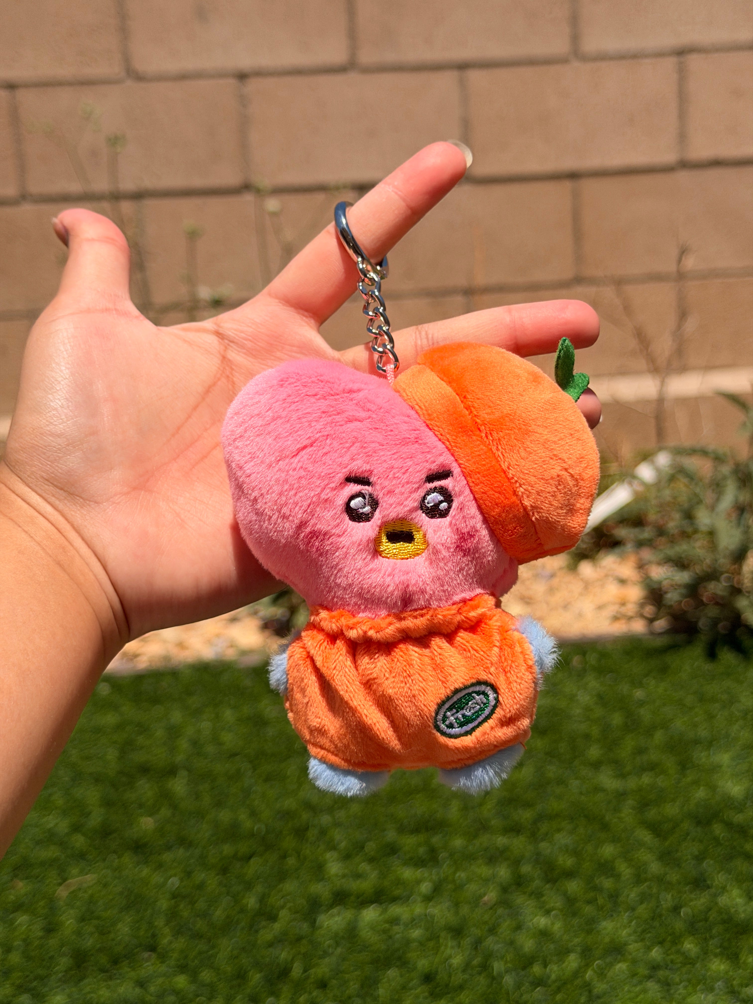 KPOP Plush Keychain | Orange Collection Series 2 | Cute Kawaii Character Keyring, Soft Mini Plush Charm, BTS Inspired Gift