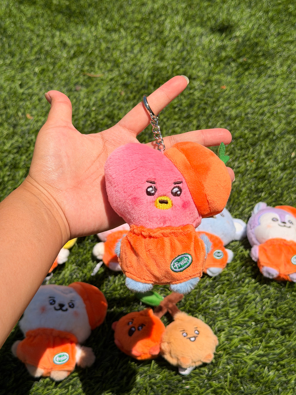 Llavero de peluche KPOP | Serie 2 Colección Naranja | Llavero lindo de personaje Kawaii, mini amuleto de peluche suave, regalo inspirado en BTS