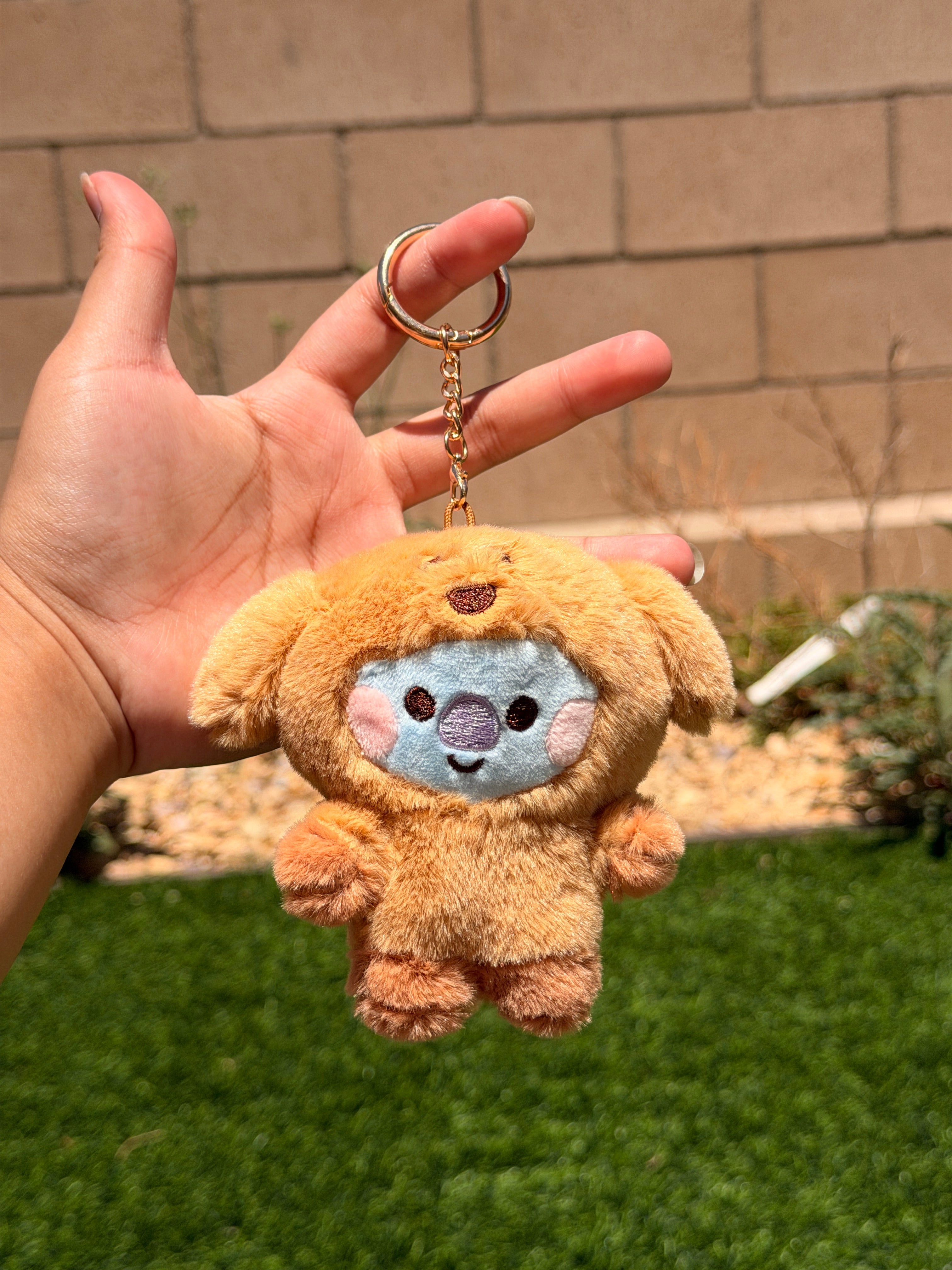 KPOP Plush Keychain | Fluffy Collection | Cute Kawaii Character Keyring, Soft Mini Plush Charm, BTS Inspired Gift