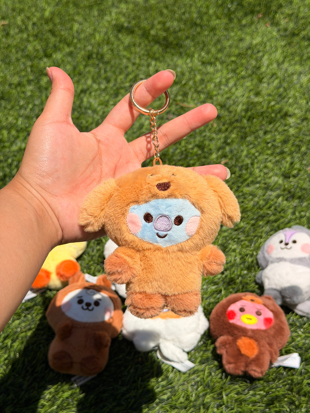KPOP Plush Keychain | Fluffy Collection | Cute Kawaii Character Keyring, Soft Mini Plush Charm, BTS Inspired Gift