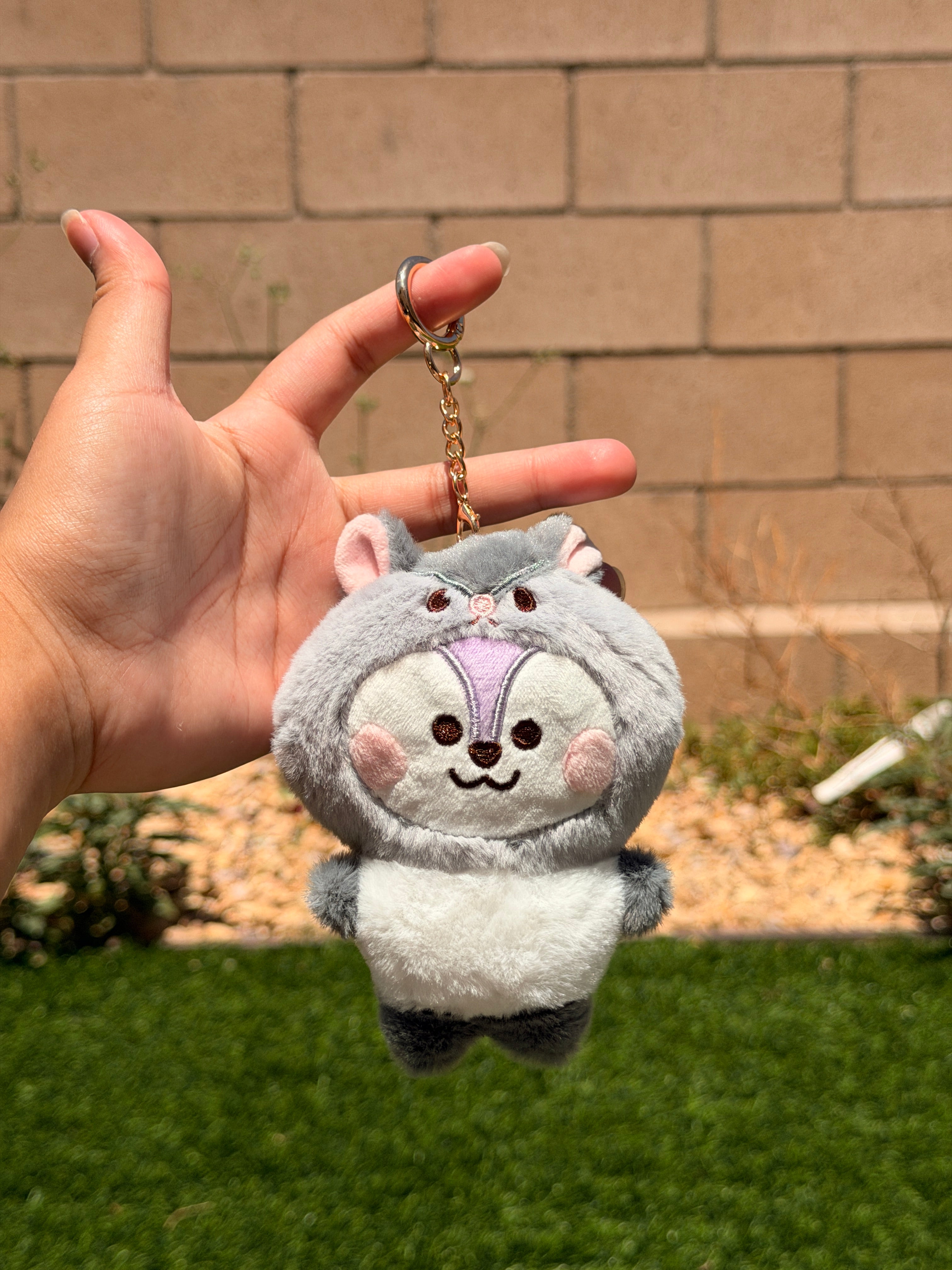 KPOP Plush Keychain | Fluffy Collection | Cute Kawaii Character Keyring, Soft Mini Plush Charm, BTS Inspired Gift