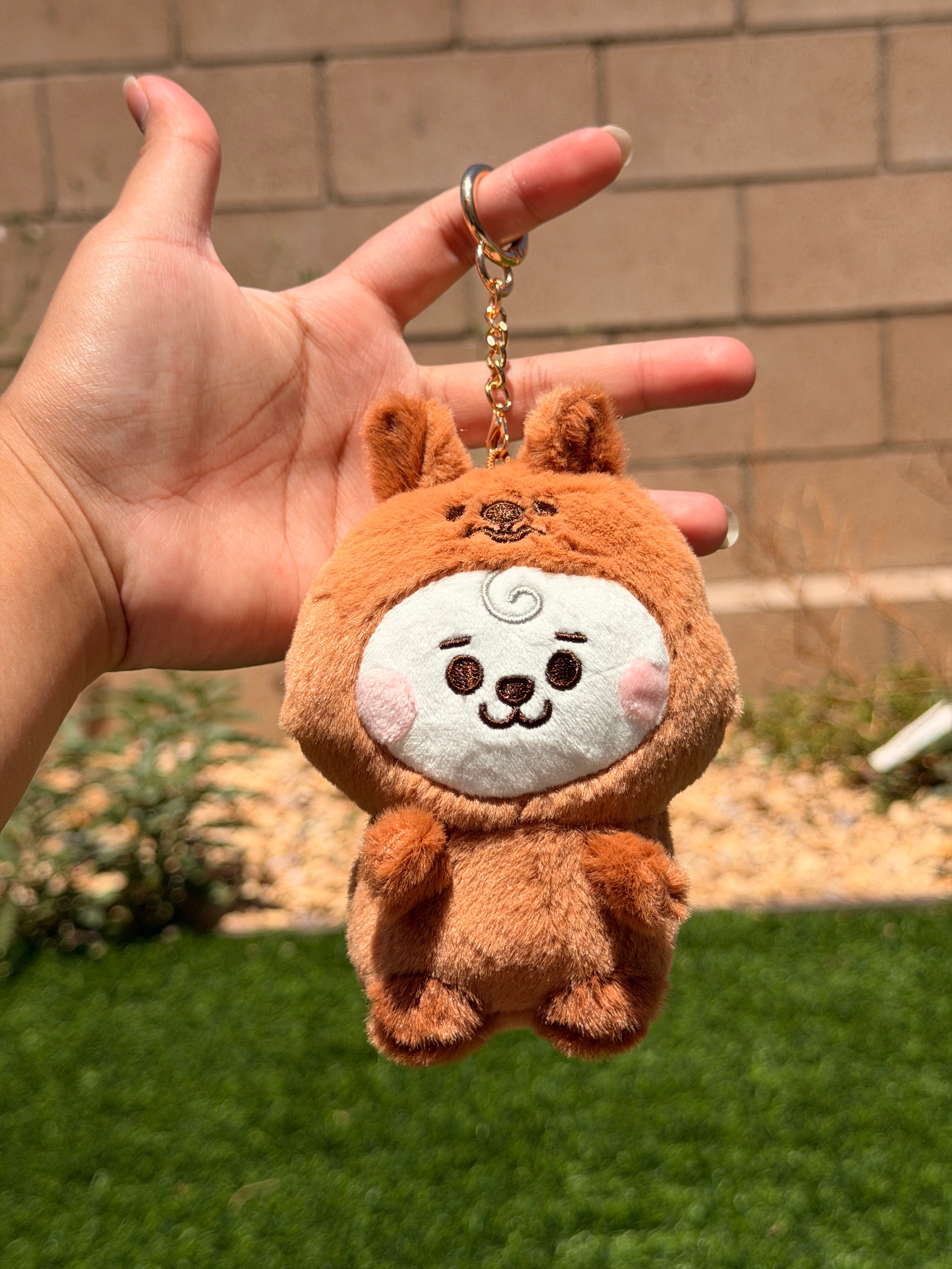 KPOP Plush Keychain | Fluffy Collection | Cute Kawaii Character Keyring, Soft Mini Plush Charm, BTS Inspired Gift