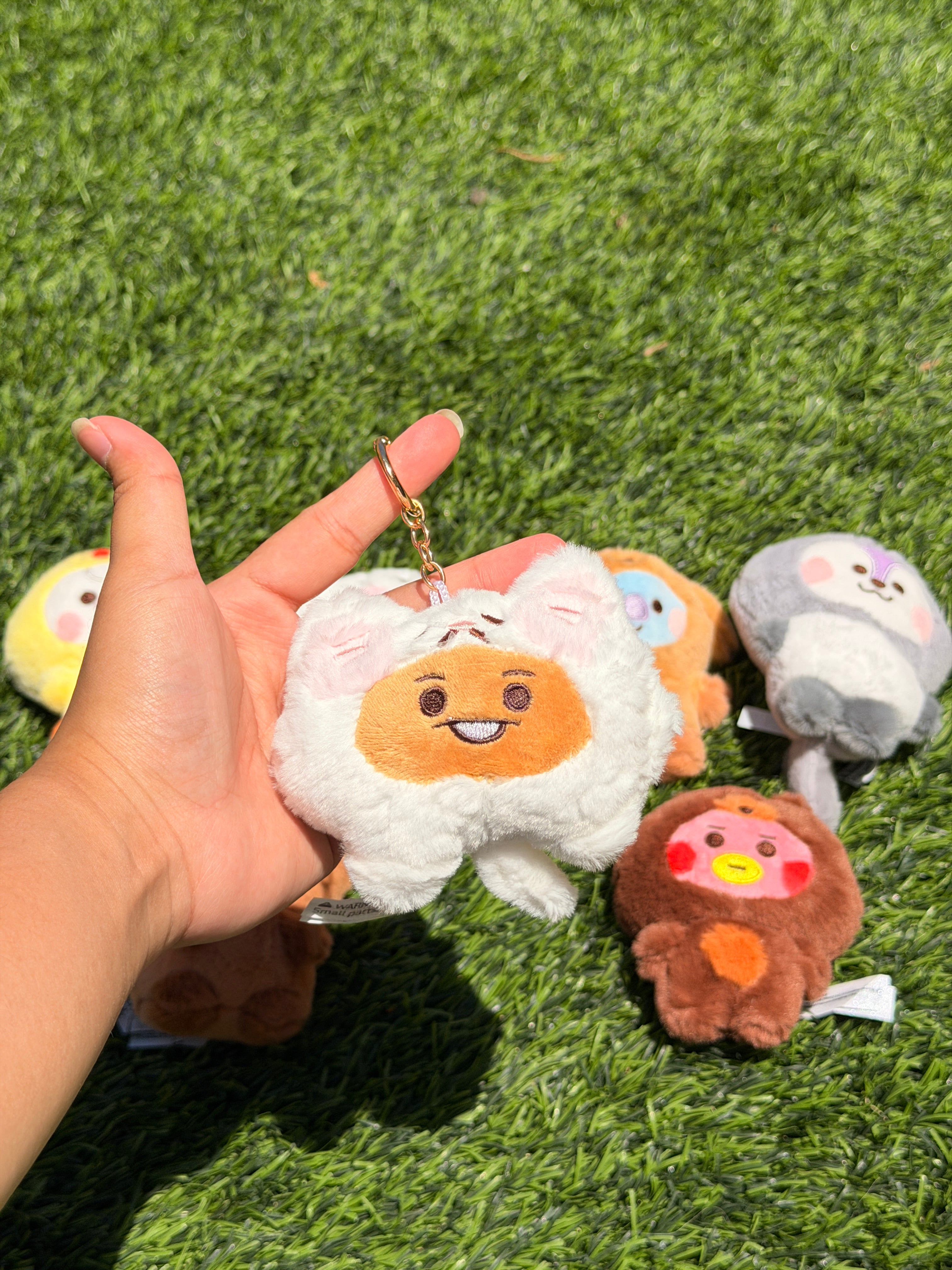 KPOP Plush Keychain | Fluffy Collection | Cute Kawaii Character Keyring, Soft Mini Plush Charm, BTS Inspired Gift