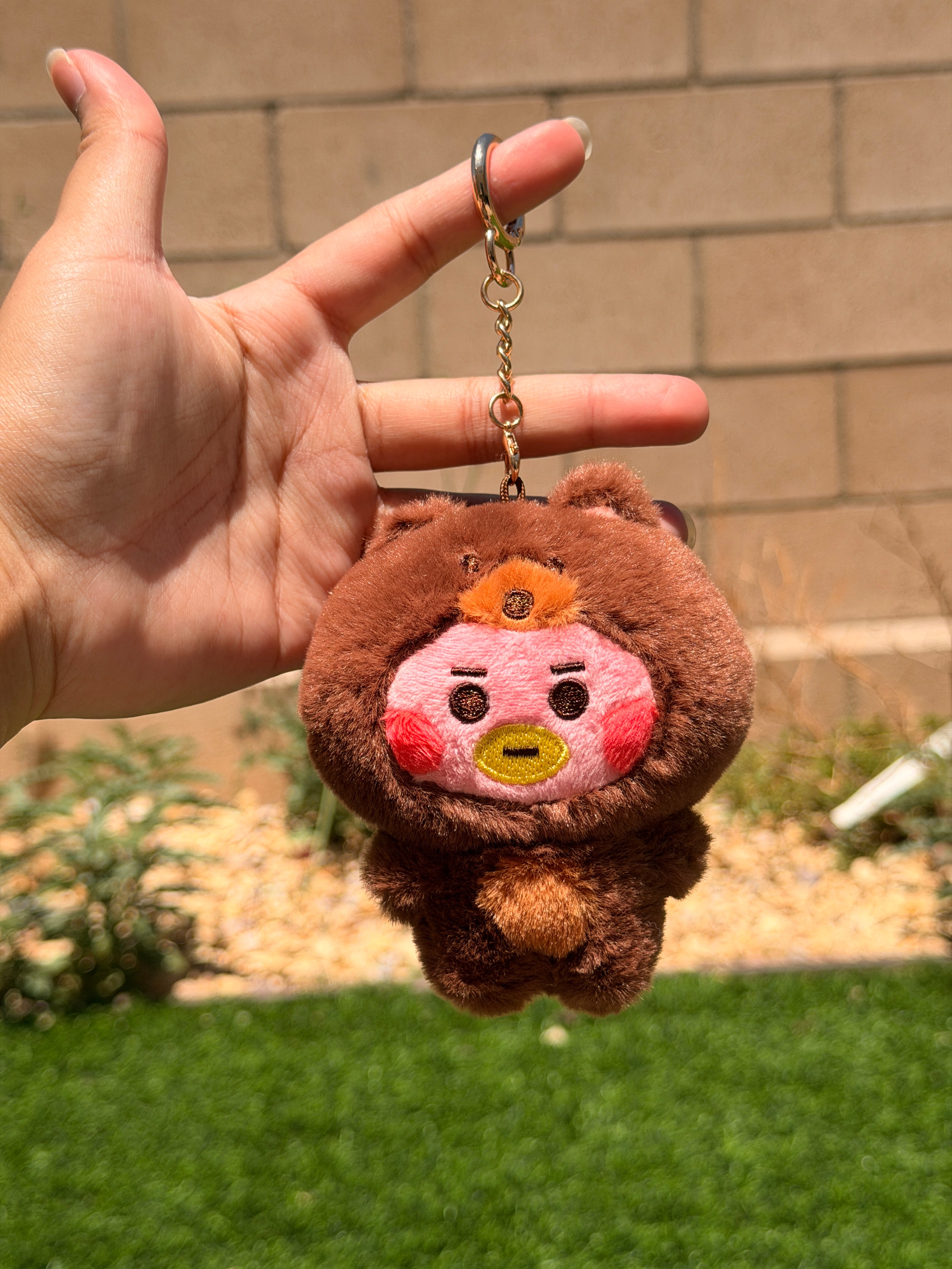 KPOP Plush Keychain | Fluffy Collection | Cute Kawaii Character Keyring, Soft Mini Plush Charm, BTS Inspired Gift