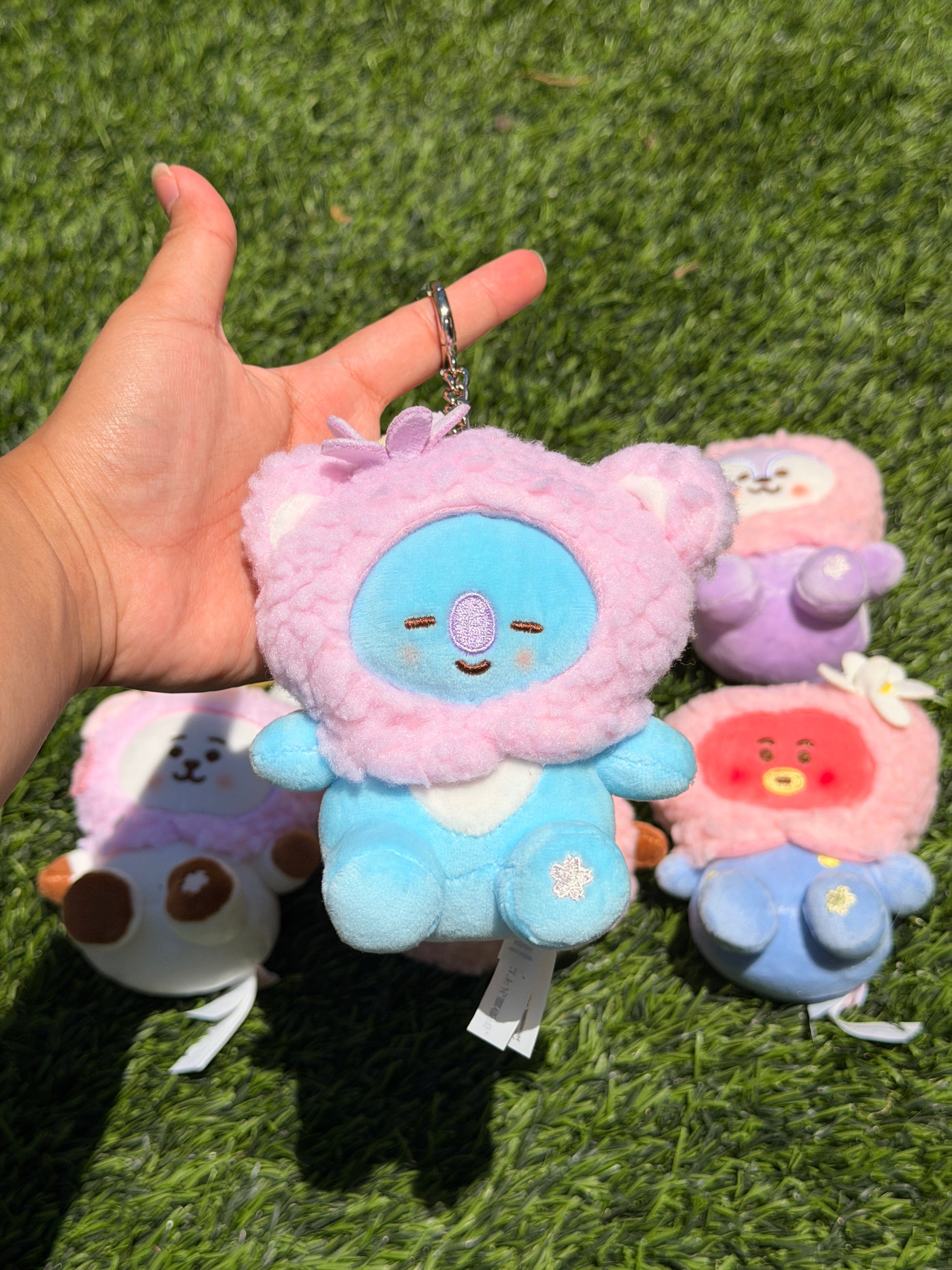 KPOP Plush Keychain | Spring Collection | Cute Kawaii Character Keyring, Soft Mini Plush Charm, BTS Inspired Gift