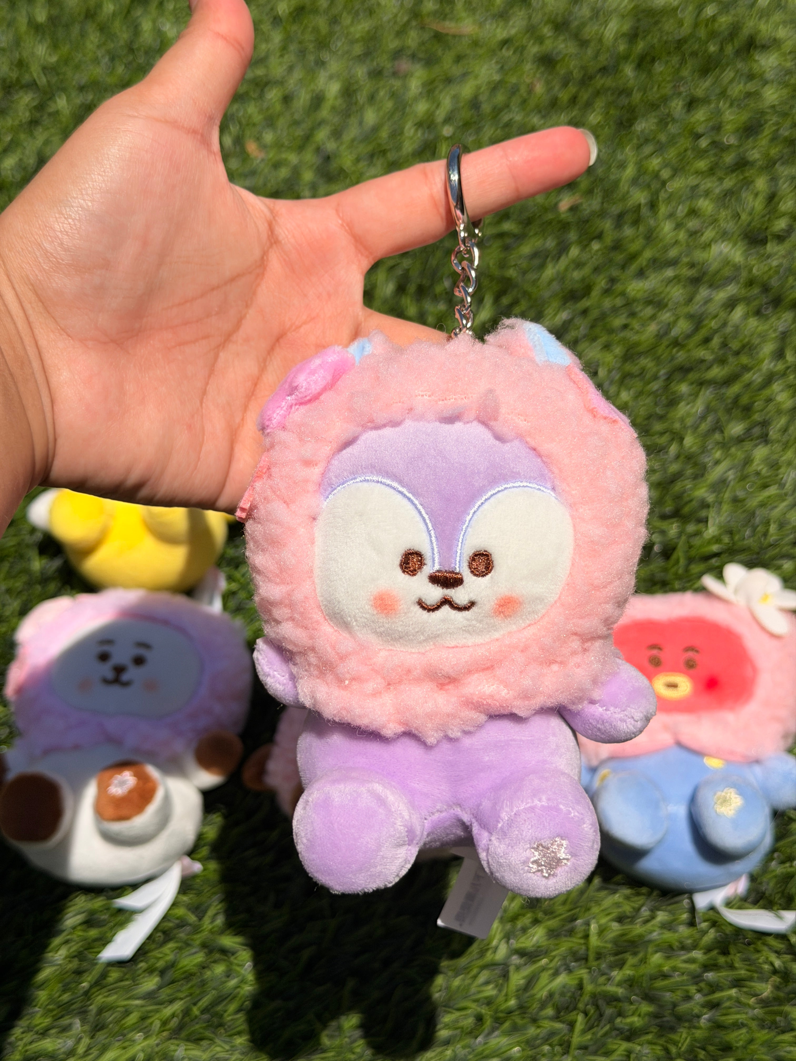 KPOP Plush Keychain | Spring Collection | Cute Kawaii Character Keyring, Soft Mini Plush Charm, BTS Inspired Gift