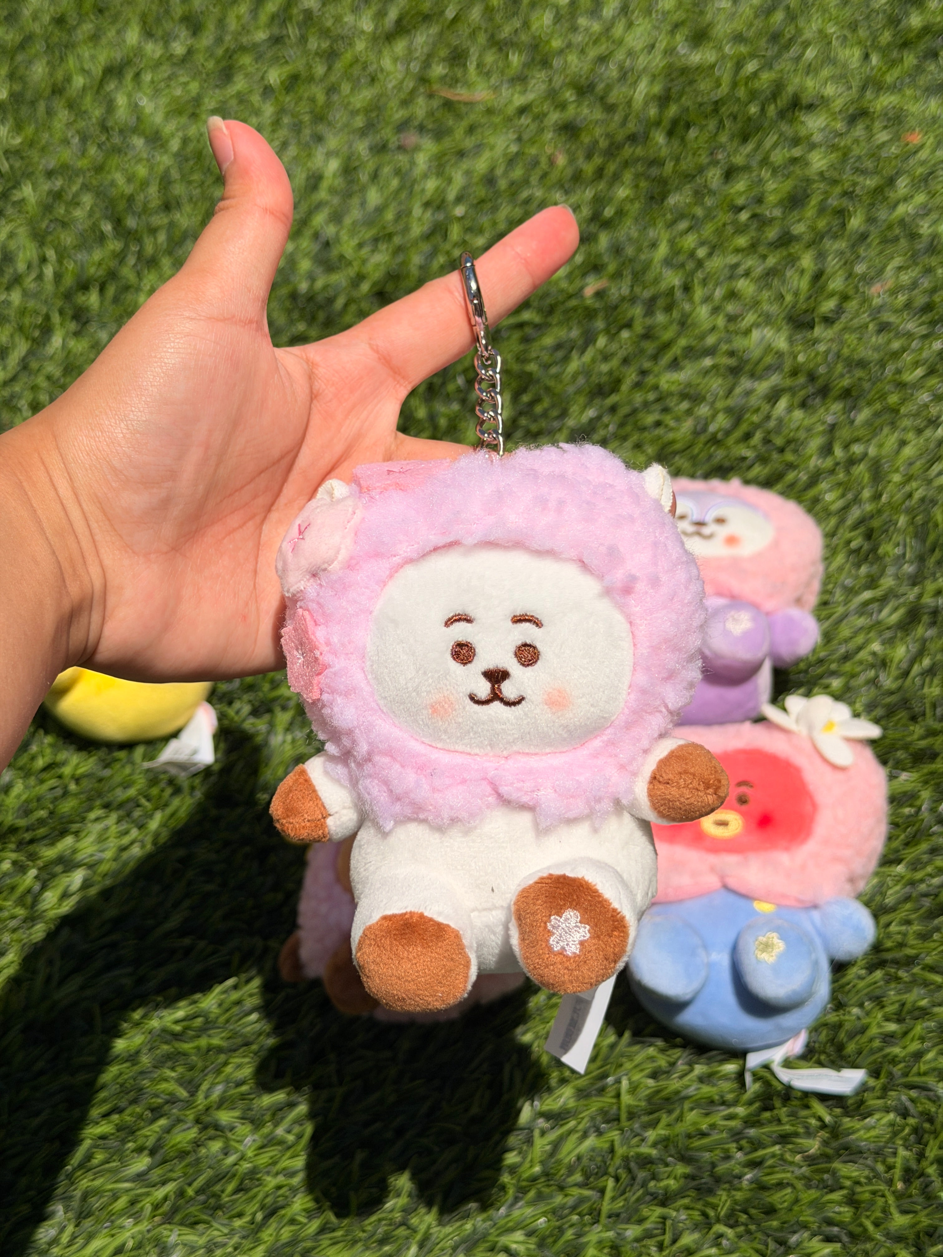 KPOP Plush Keychain | Spring Collection | Cute Kawaii Character Keyring, Soft Mini Plush Charm, BTS Inspired Gift