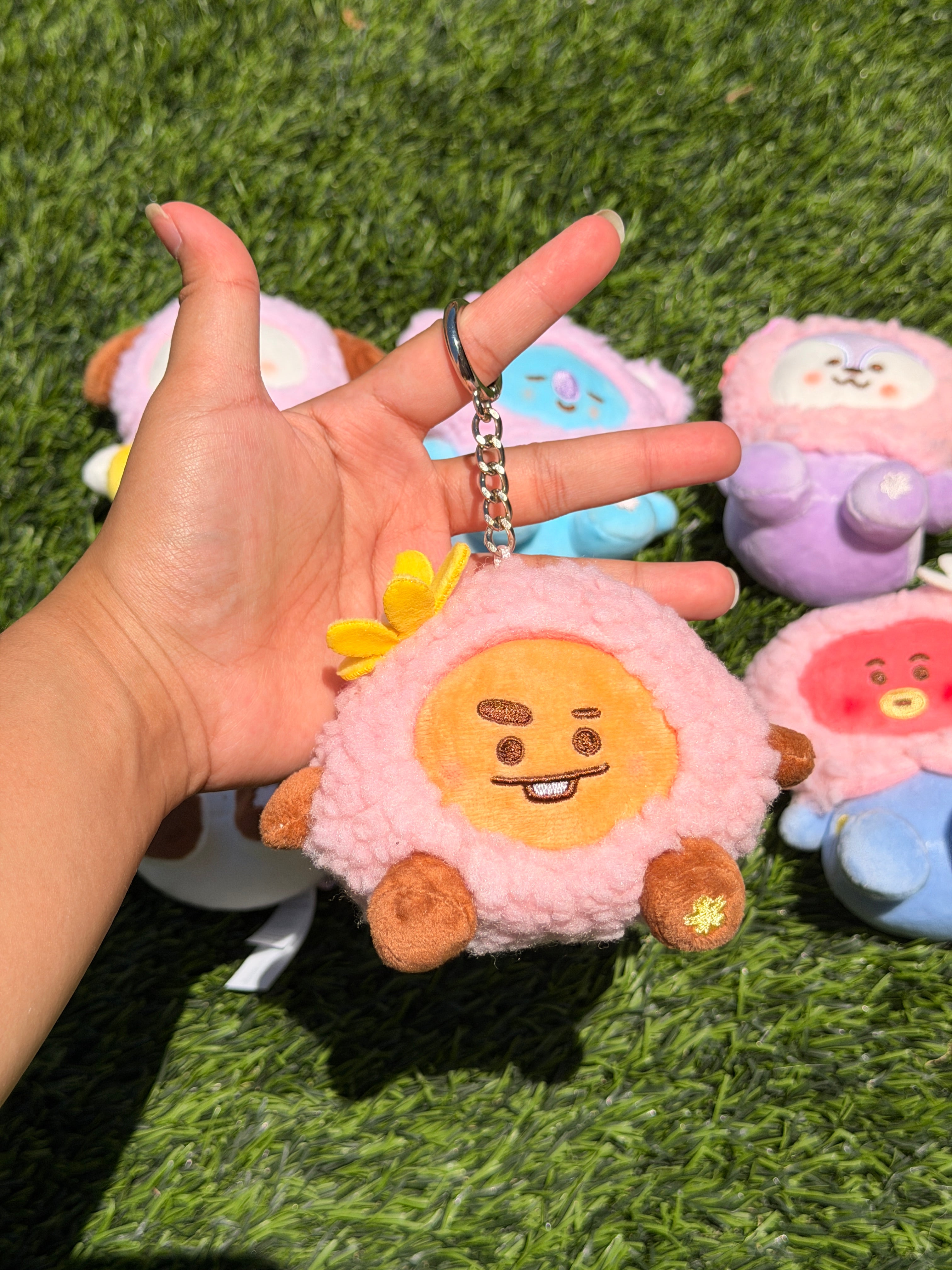 KPOP Plush Keychain | Spring Collection | Cute Kawaii Character Keyring, Soft Mini Plush Charm, BTS Inspired Gift