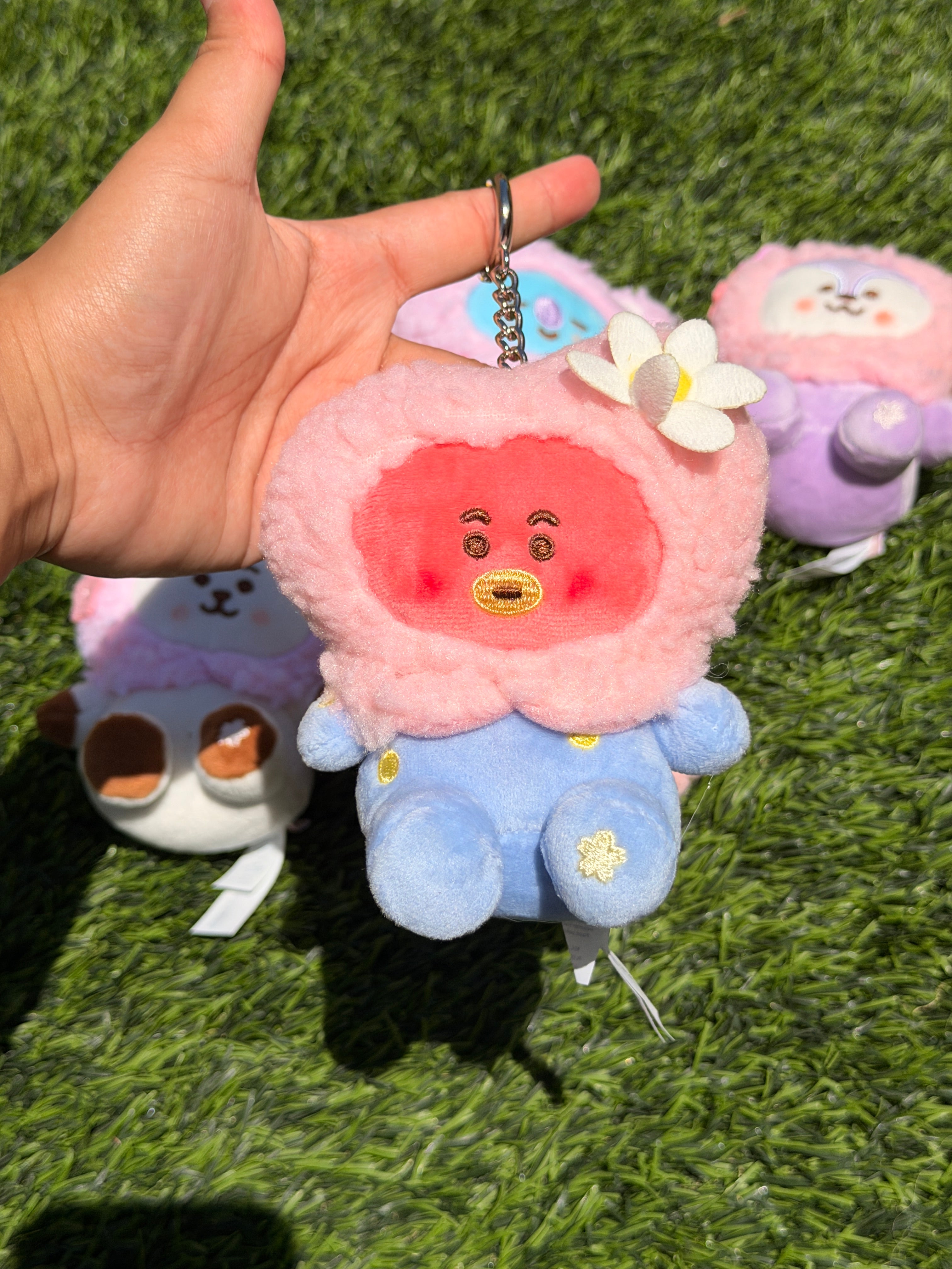 KPOP Plush Keychain | Spring Collection | Cute Kawaii Character Keyring, Soft Mini Plush Charm, BTS Inspired Gift