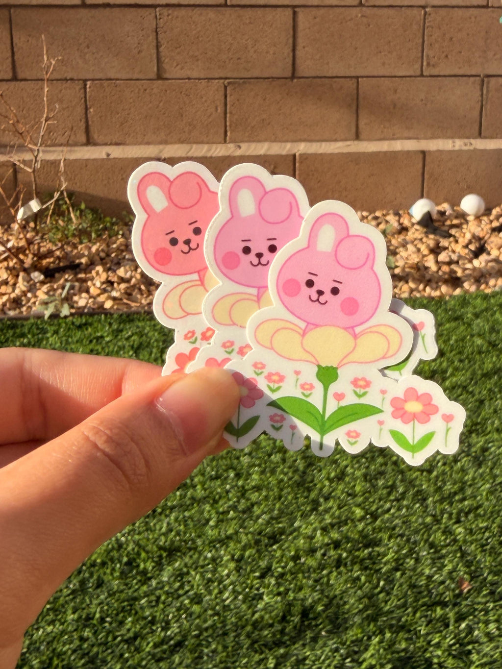 Kpop Spring-themed Sticker Pack | BT21 Inspired Characters | 7pcs Die Cut Vinyl Waterproof Stickers