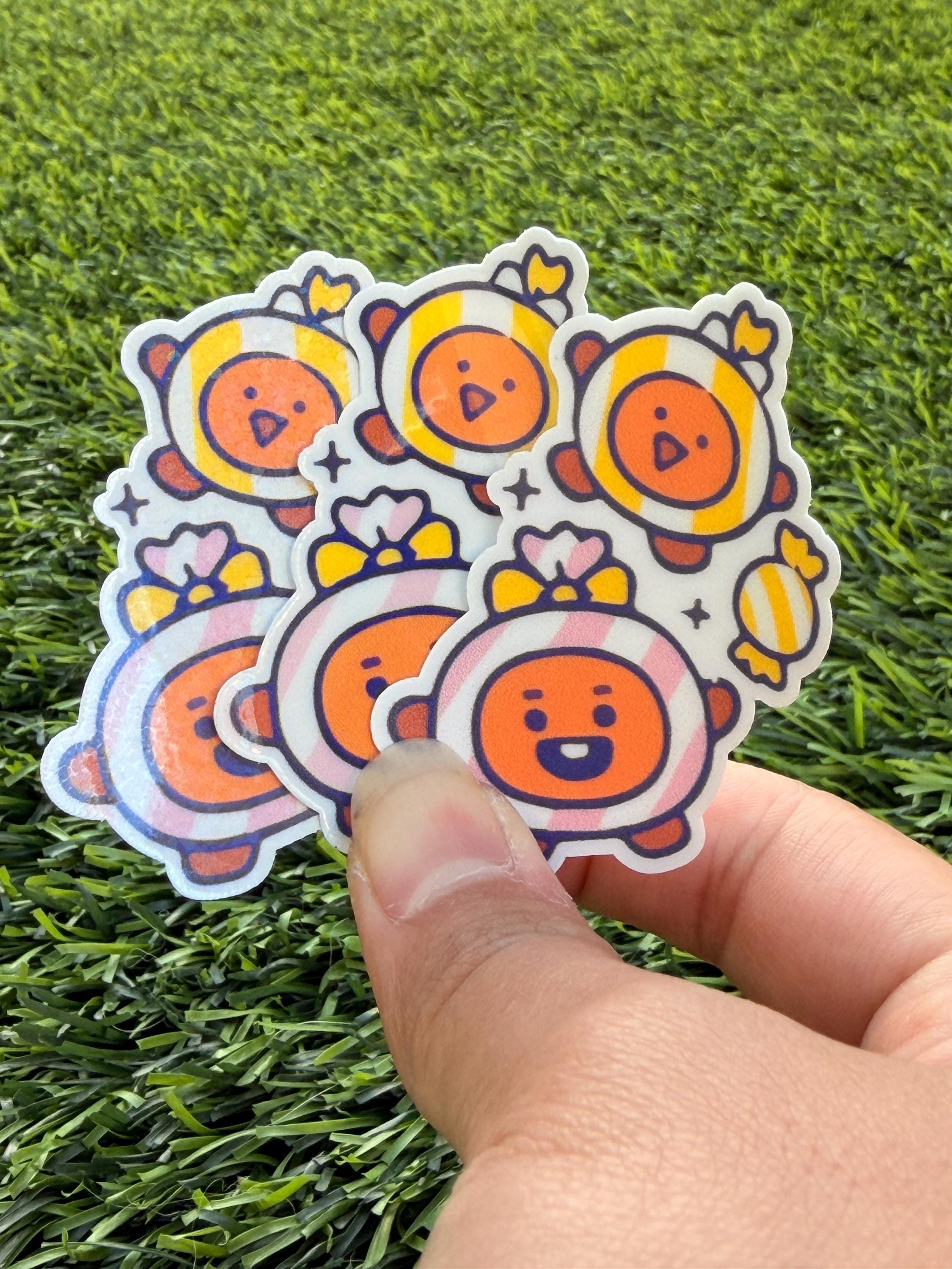 Pegatinas de caramelo de gelatina inspiradas en BT21 | Paquete de vinilo troquelado impermeable (7 piezas)
