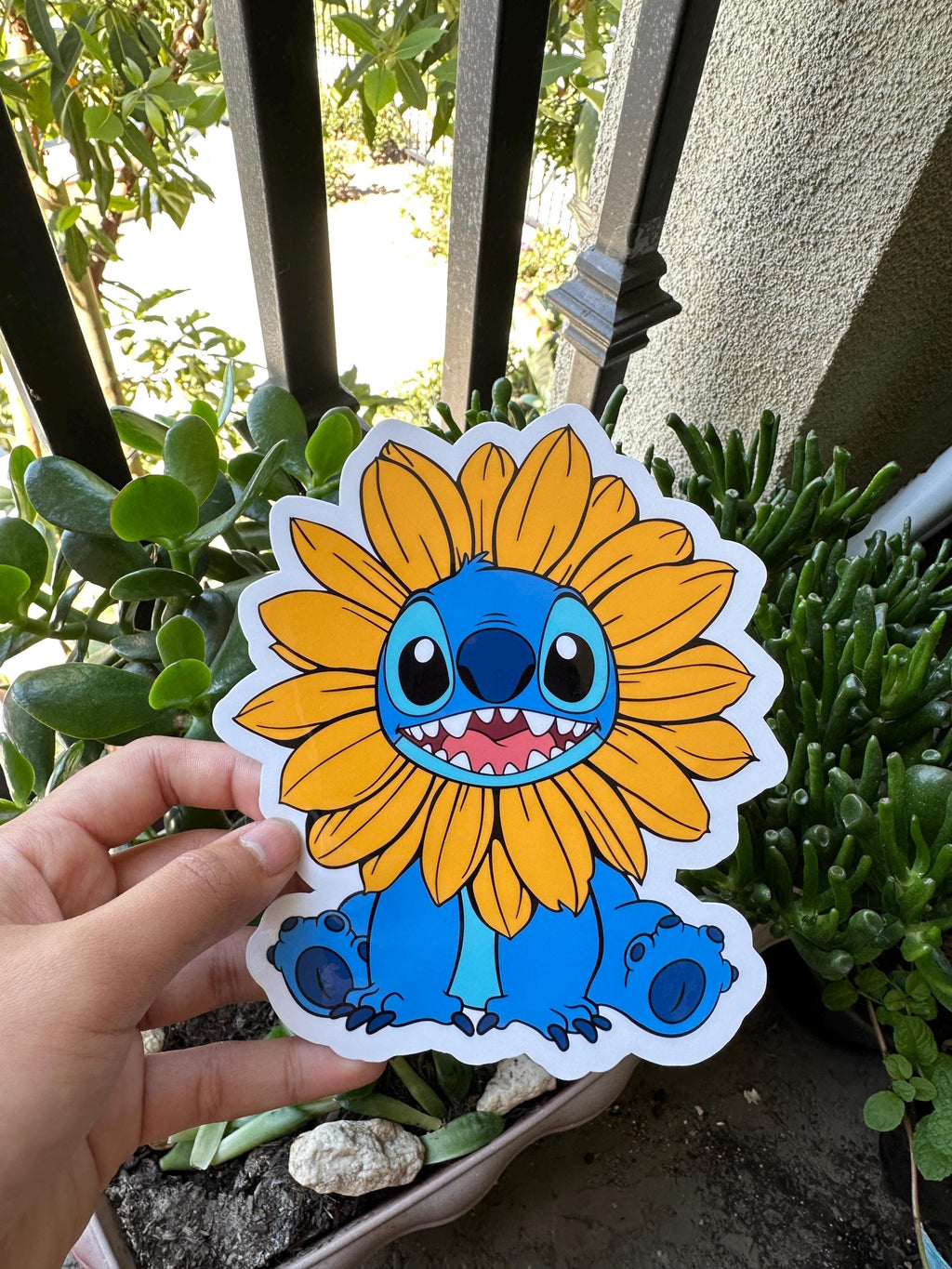 Sonnenblumenstich || Konturgeschnittener Aufkleber