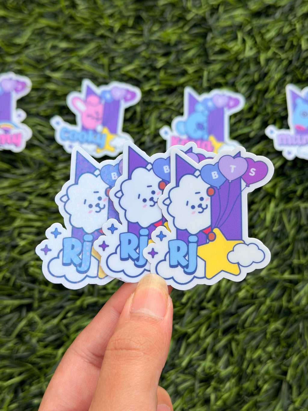 Kpop Sticker Pack | BT21 Inspired Characters | 8pcs Die Cut Vinyl Waterproof Stickers