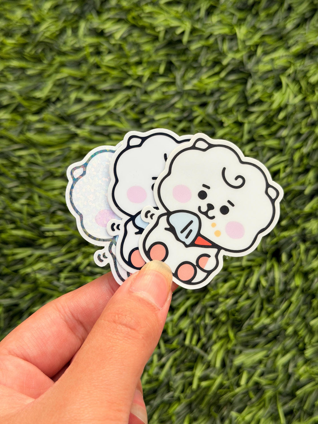 Kpop Snacks-themed Sticker Pack | BT21 Inspired Characters | 7pcs Die Cut Vinyl Waterproof Stickers